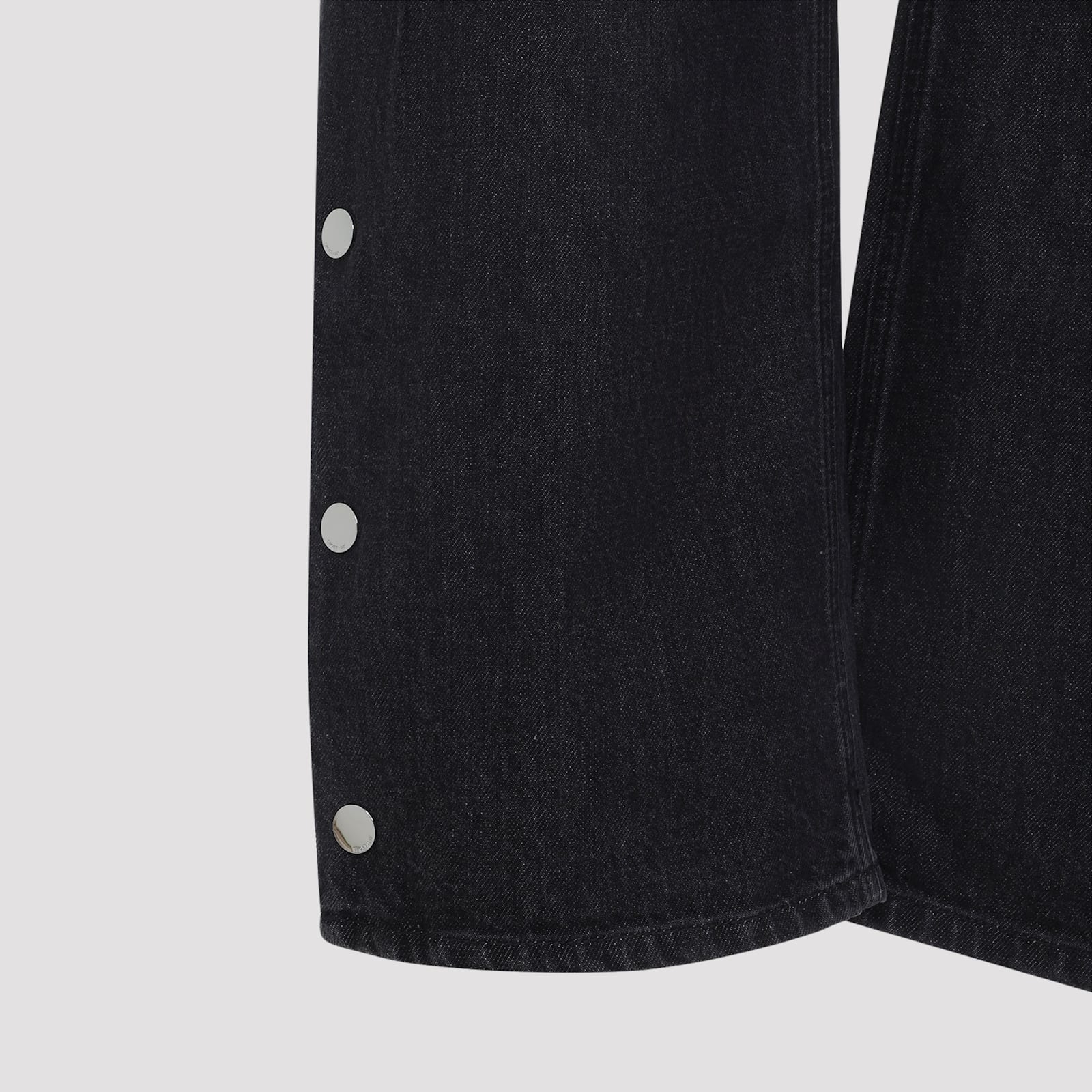 Sportmax Snap Button High Waist Wide Leg Trousers In Blue