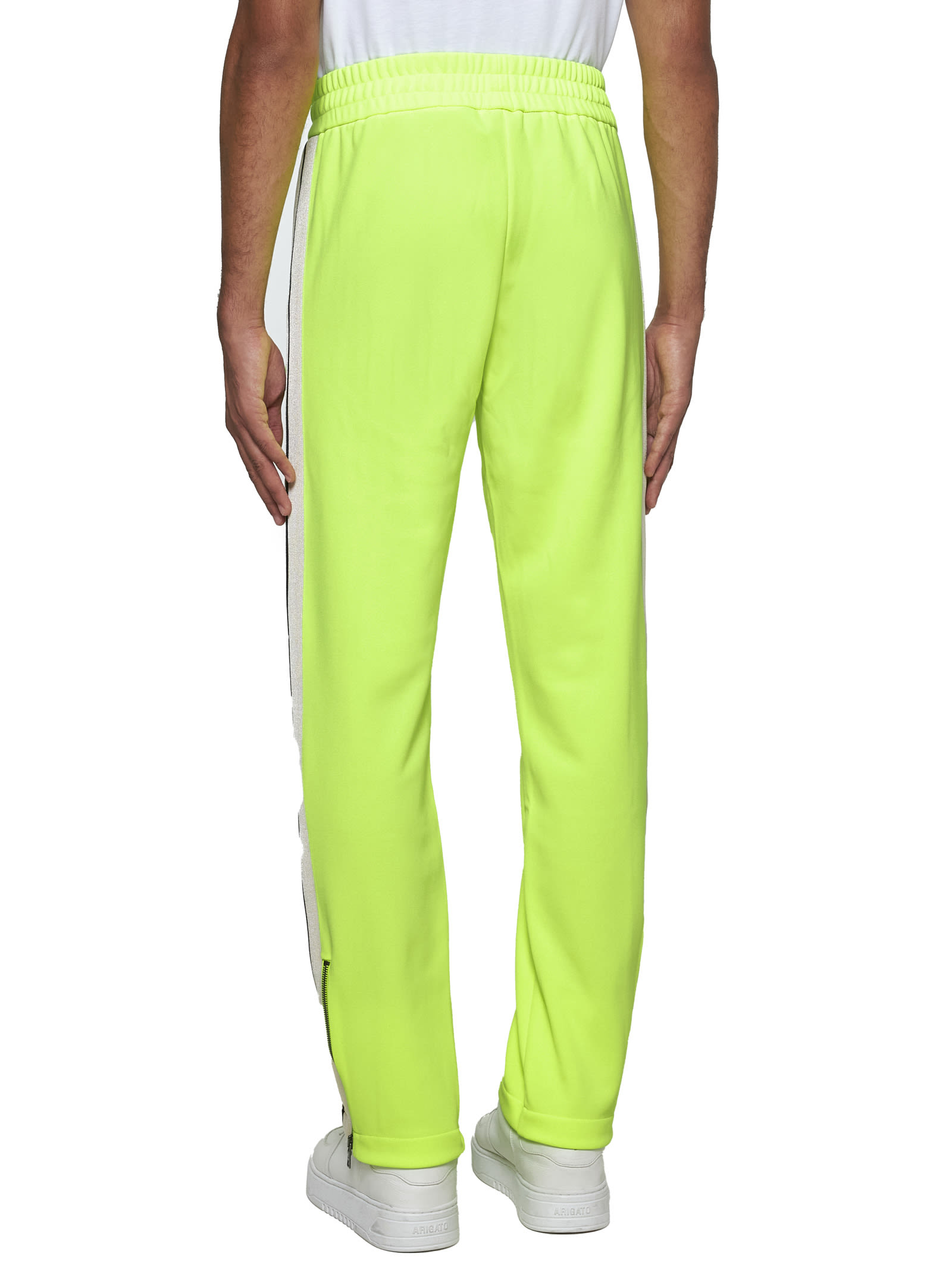 Shop Palm Angels Pants In Yellow Fluo