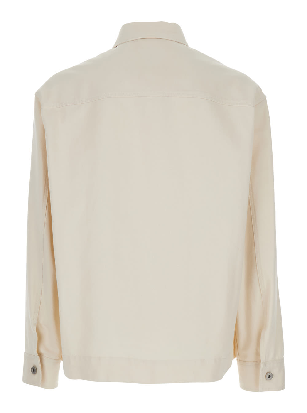 Emporio Armani White Jacket With Logo Patch On The Front