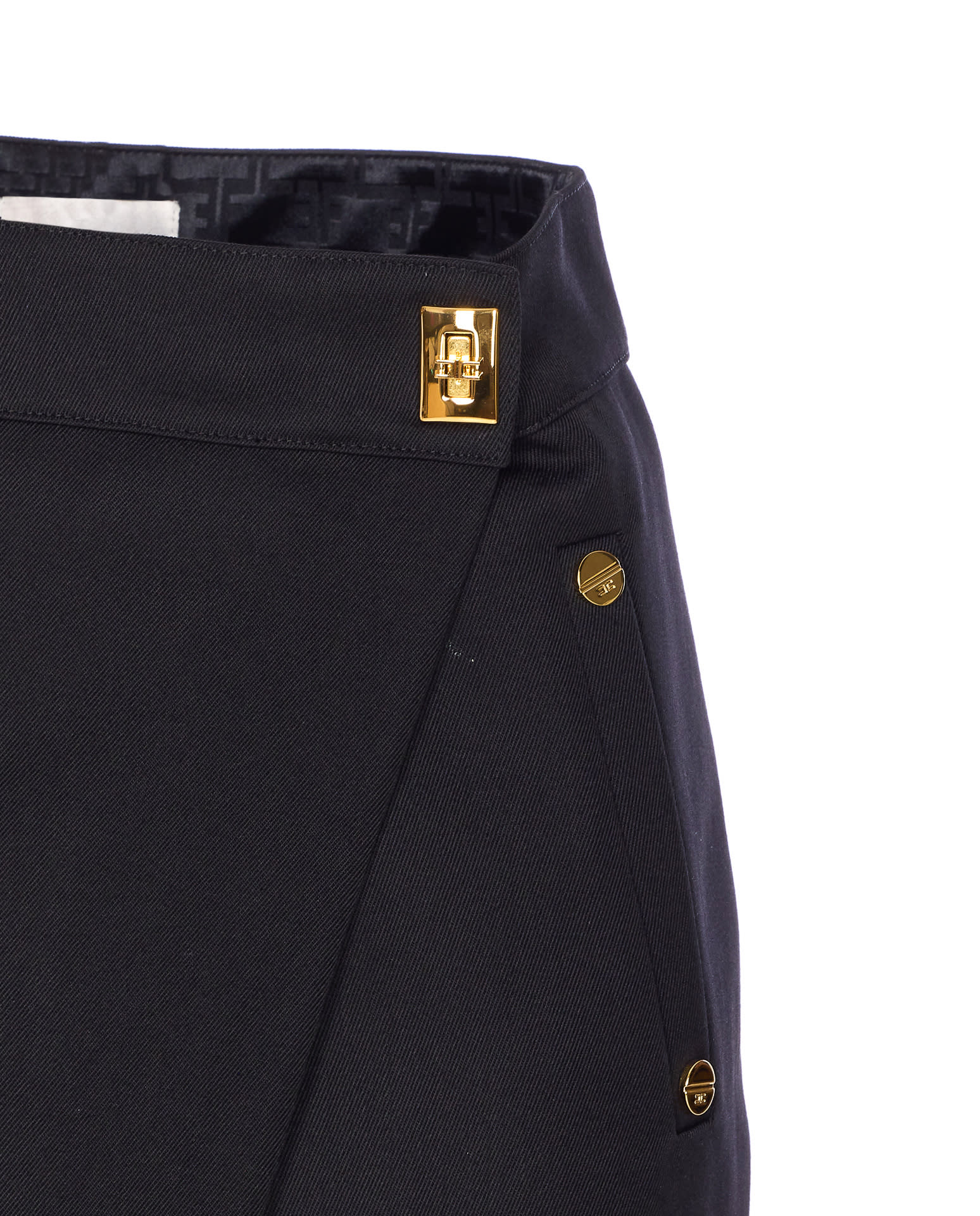 Elisabetta Franchi Button-detailed Mini Skirt In Black