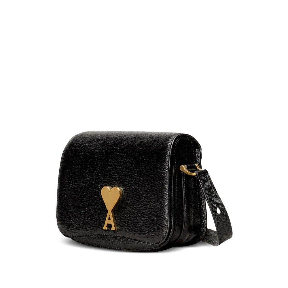 Shop Ami Alexandre Mattiussi Logo Plaque Shoulder Bag In Black