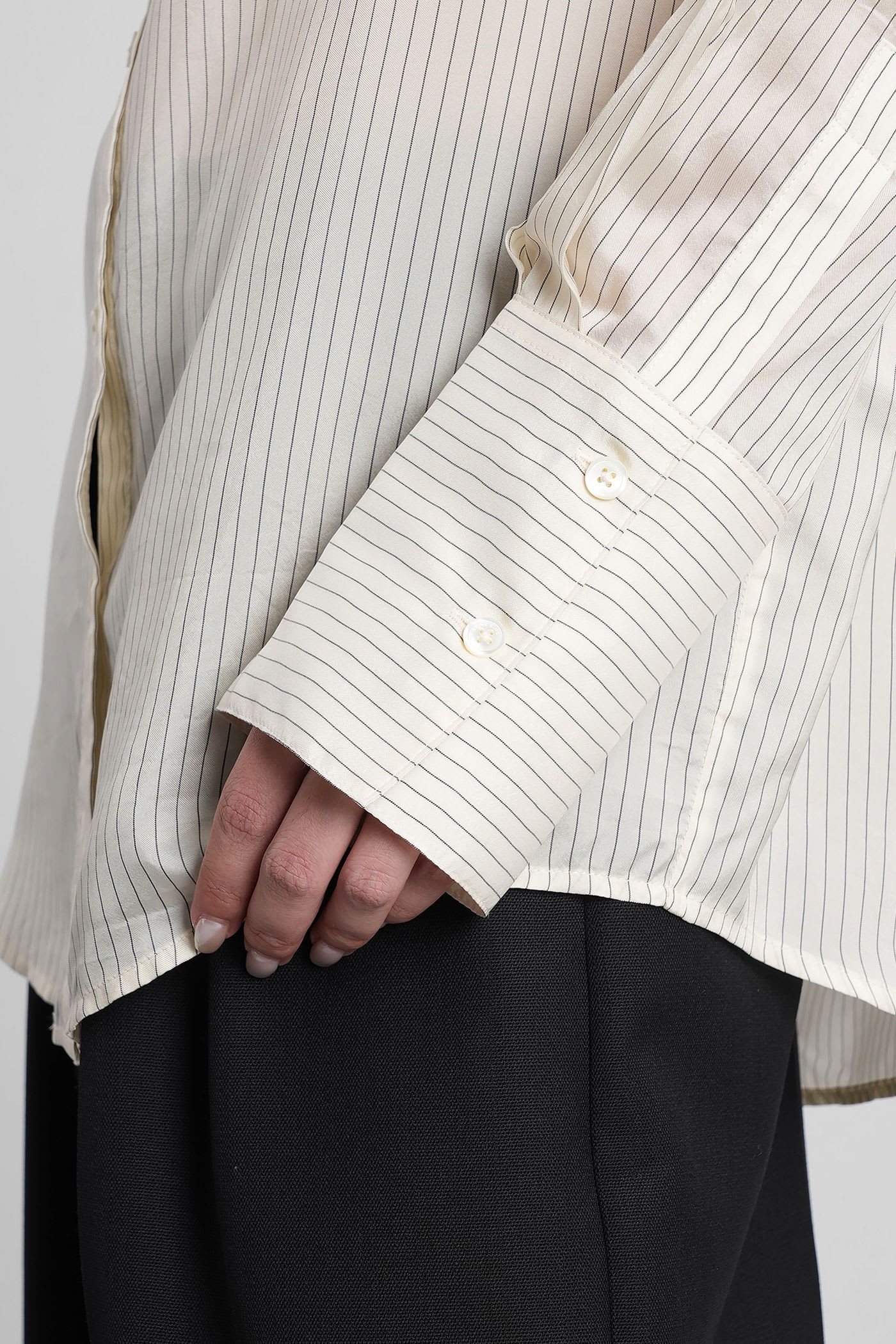 Anine Bing Bridget Shirt In Beige Polyamide Polyester In White