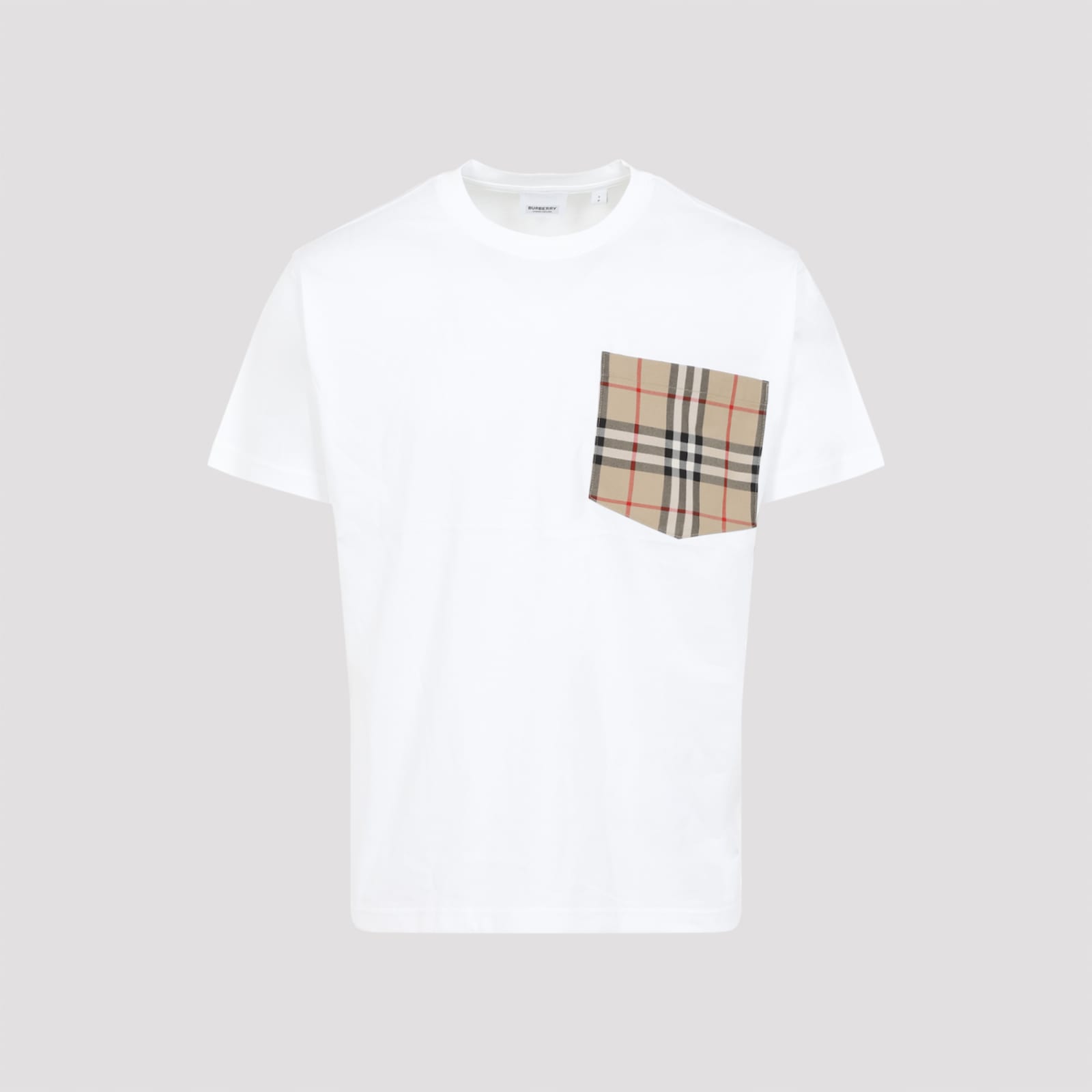 Shop Burberry Carrick Check T-shirt In White