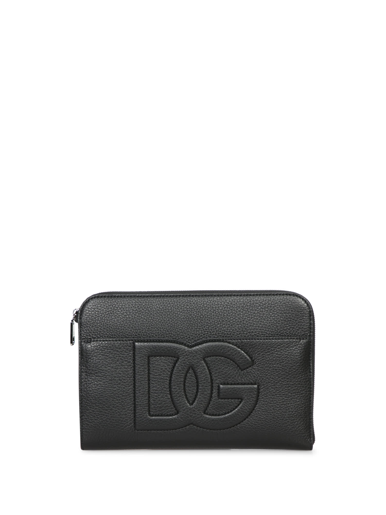 Shop Dolce & Gabbana Â Dg Embossedâ Black Pouch