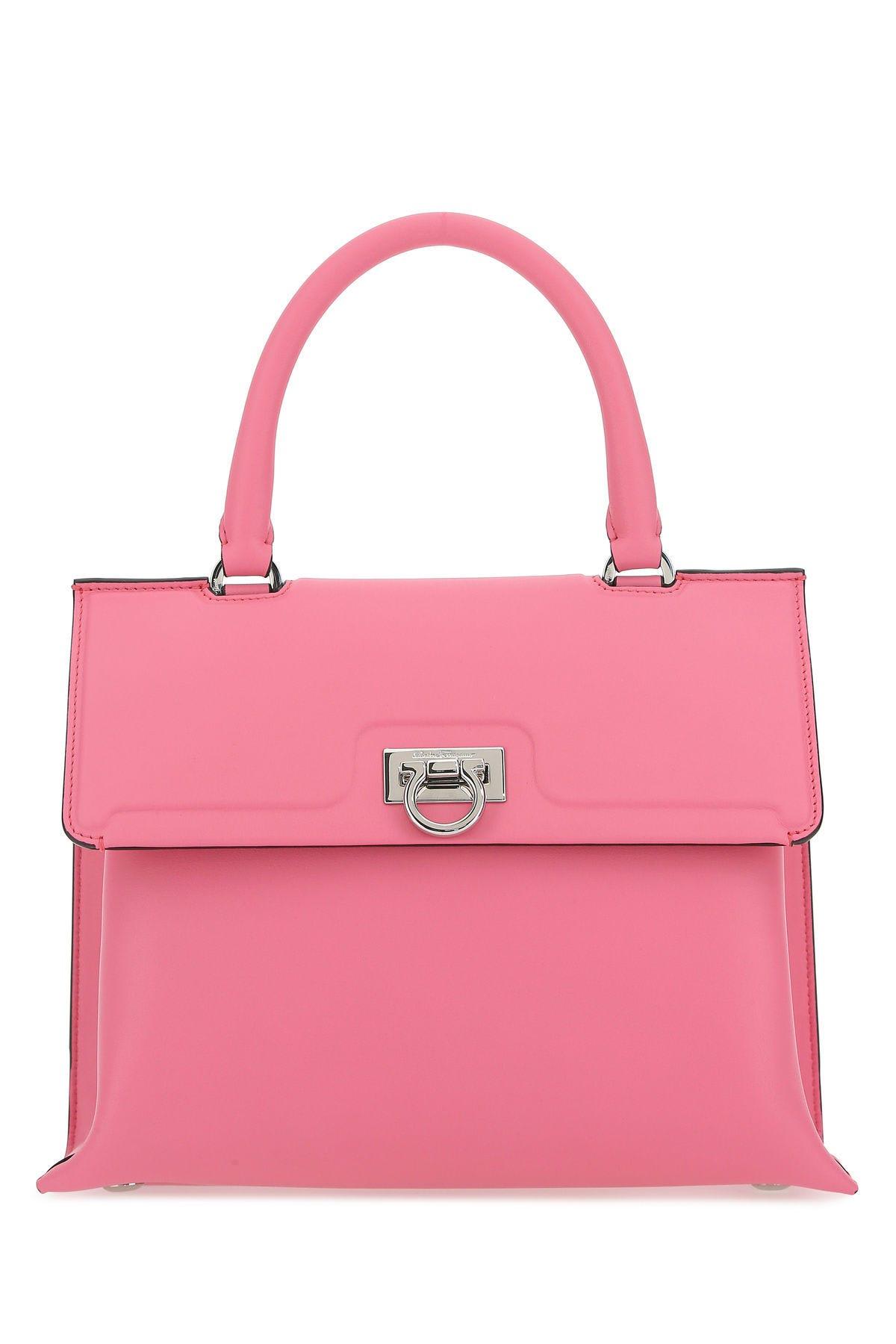 Salvatore Ferragamo Pink Leather Trifolio Handbag