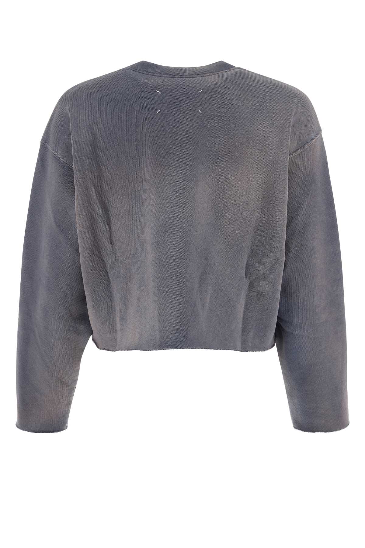Maison Margiela Blue Cotton Oversize Sweatshirt In 469