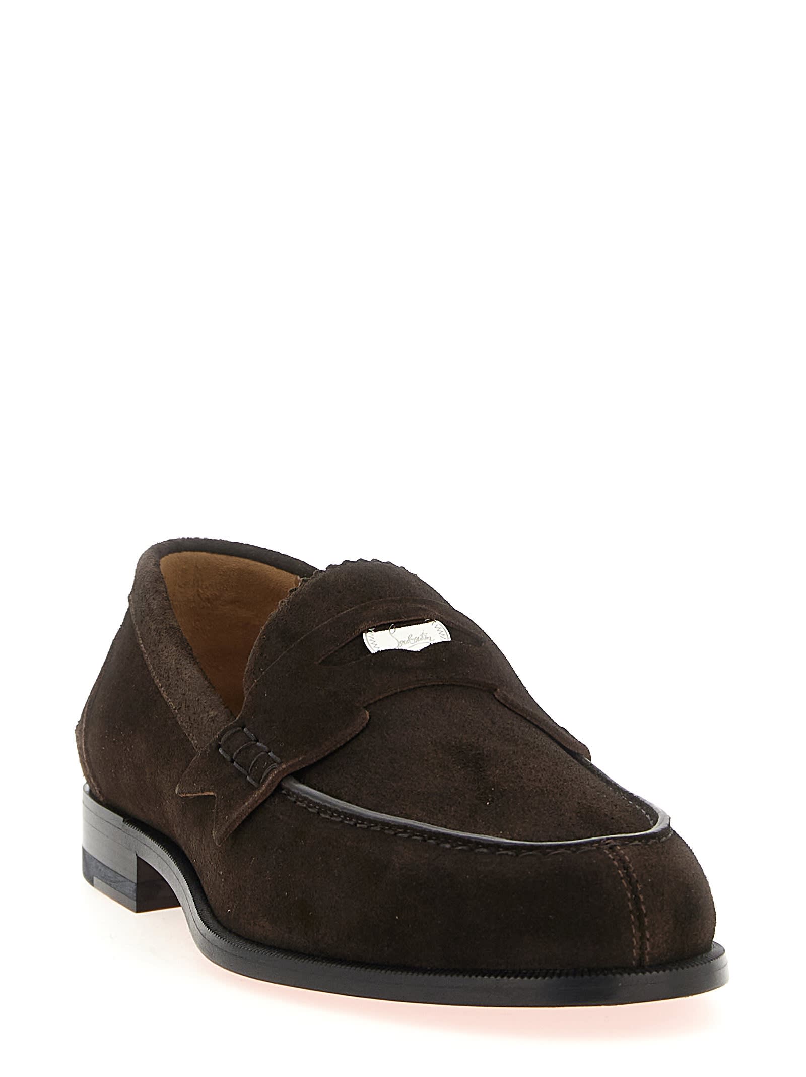 Christian Louboutin Penny Loafers In Brown