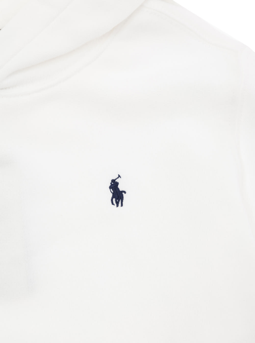 Shop Polo Ralph Lauren White Front Logo Hoodie In Cotton Blend Boy