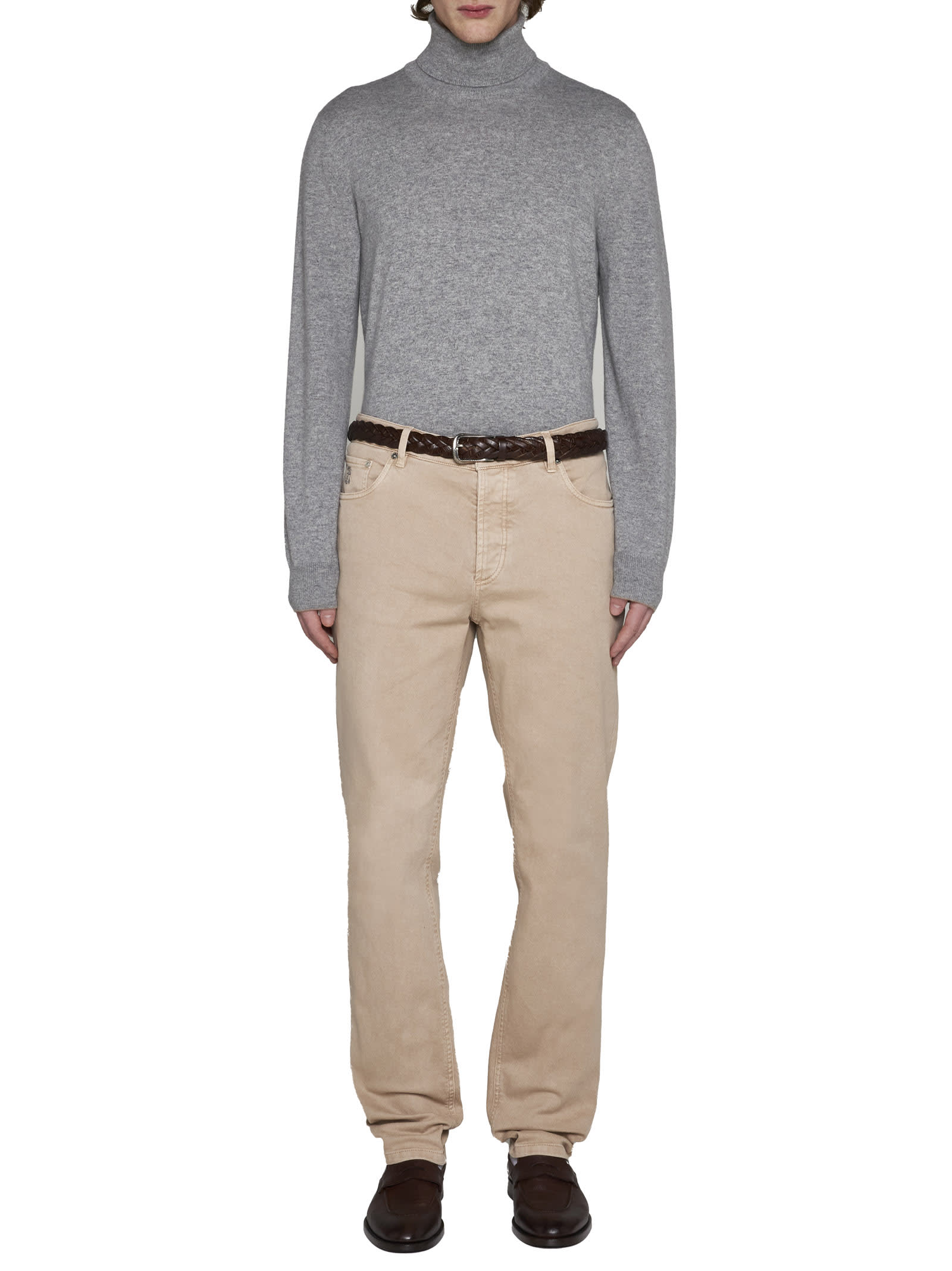 Shop Brunello Cucinelli Sweater In Grigio Chiaro