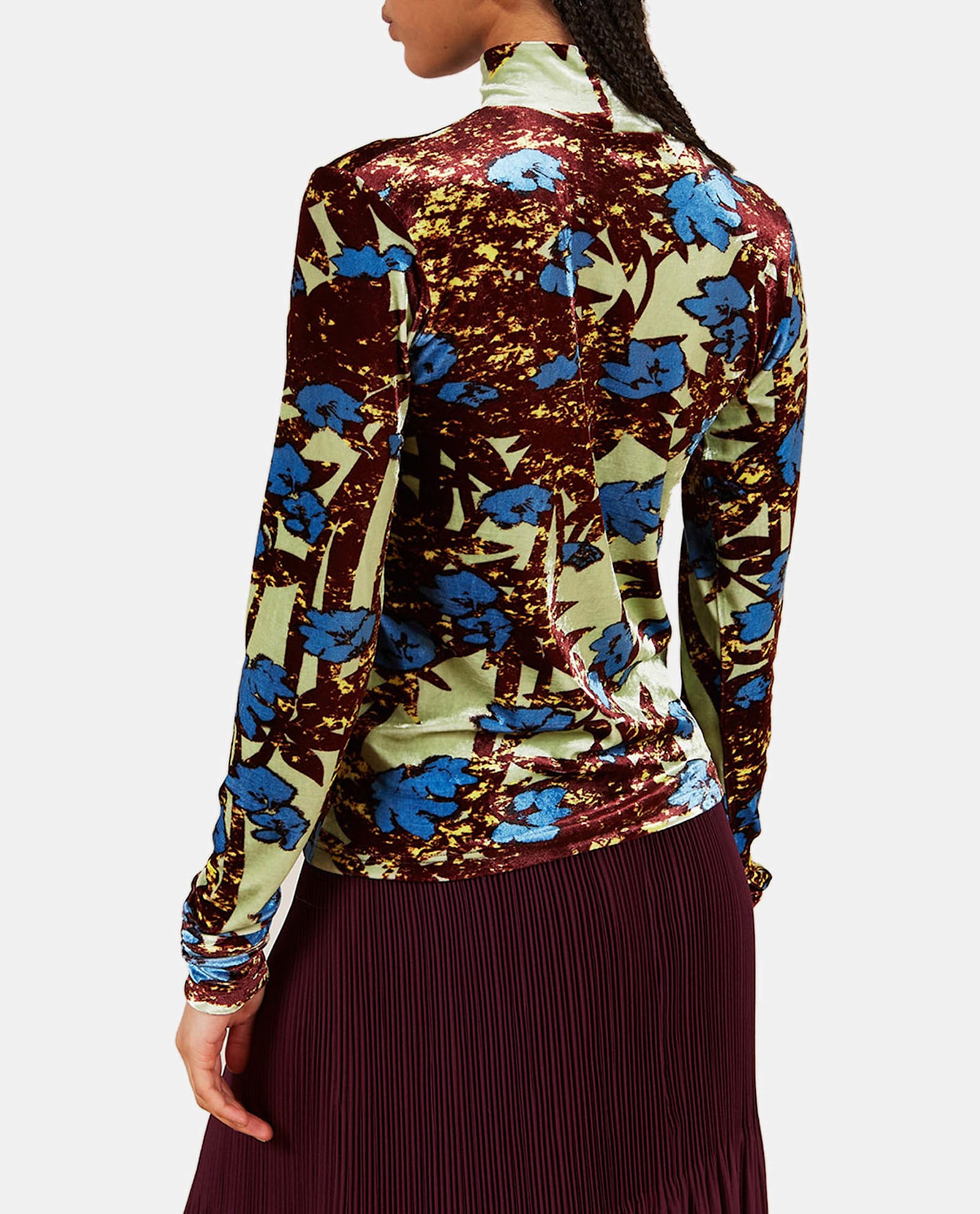 Colville Embossed-velvet Floral Top In Multicolour