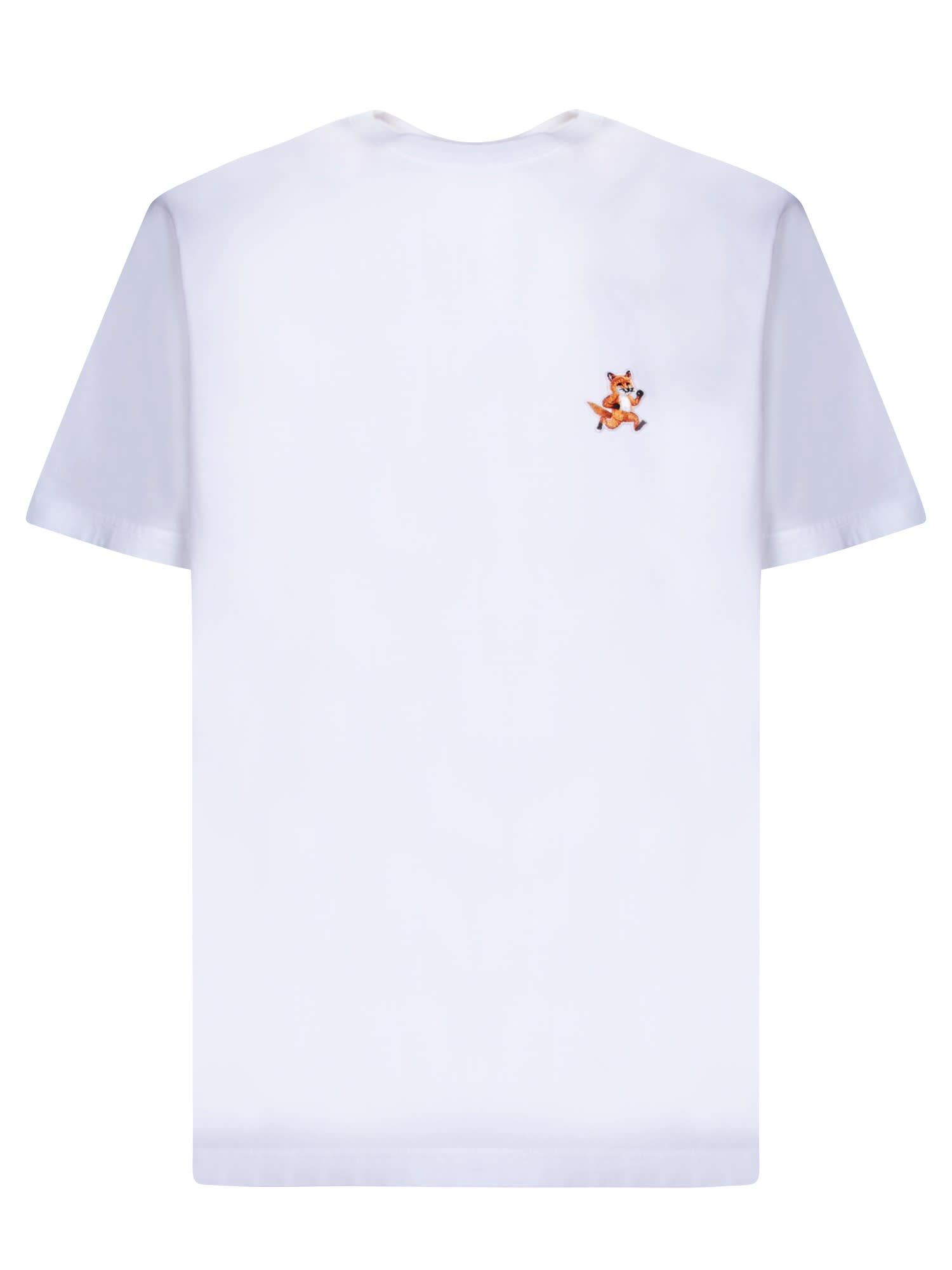 Maison Kitsuné T-shirt Regolare Con Patch Chillax Fox In White