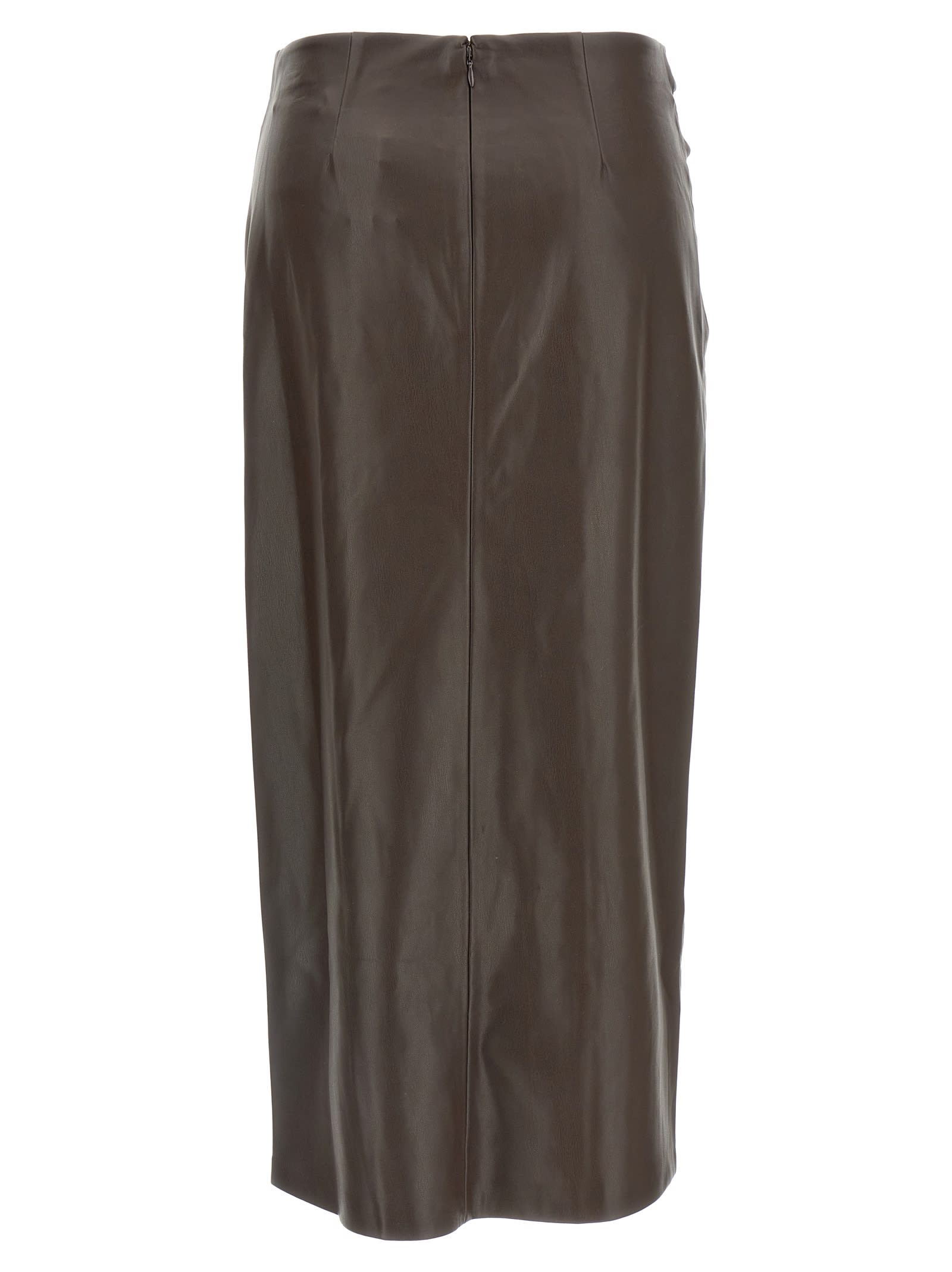 L'agence Lilou Midi Skirt In Brown