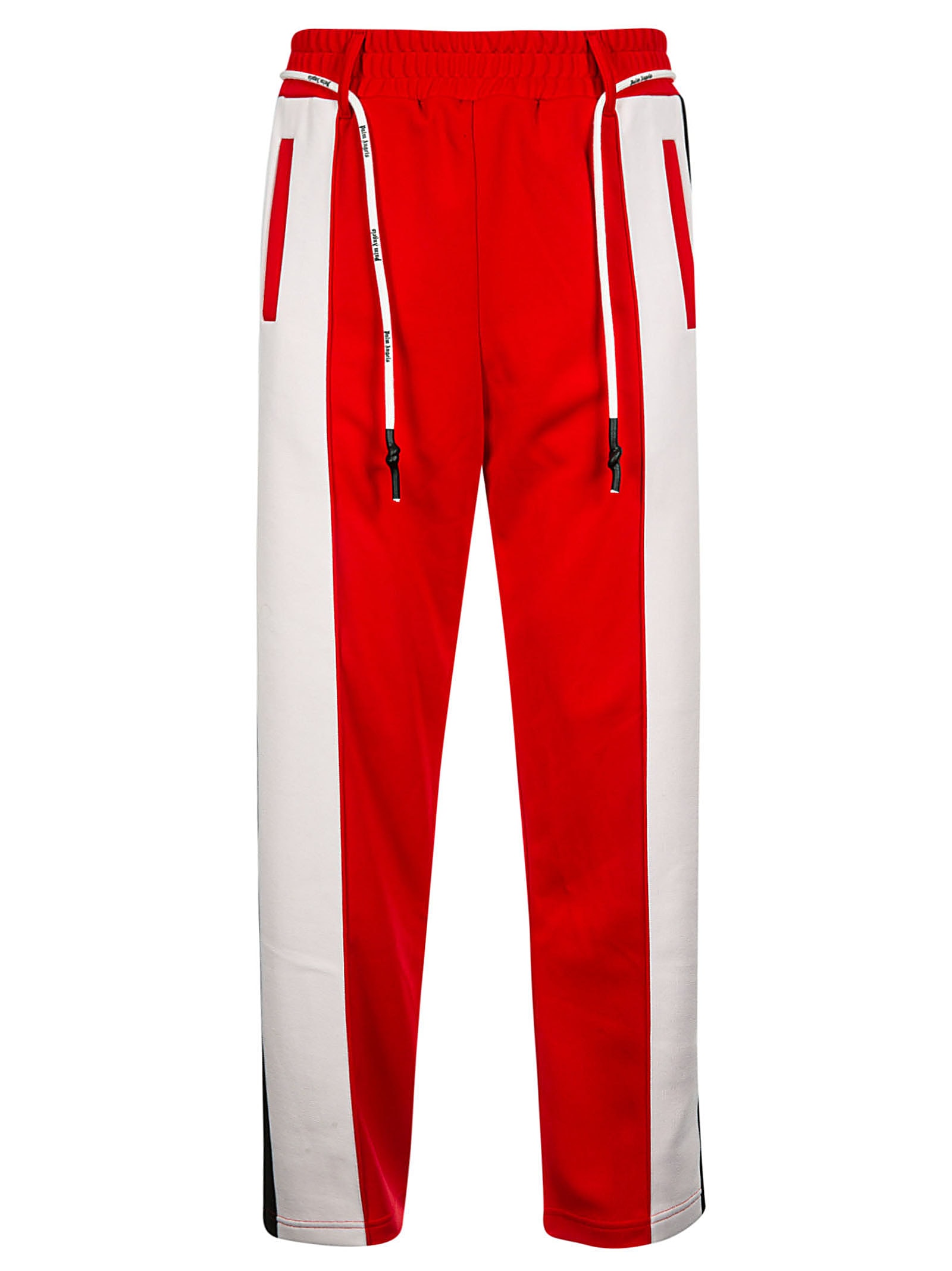 red and white track pants