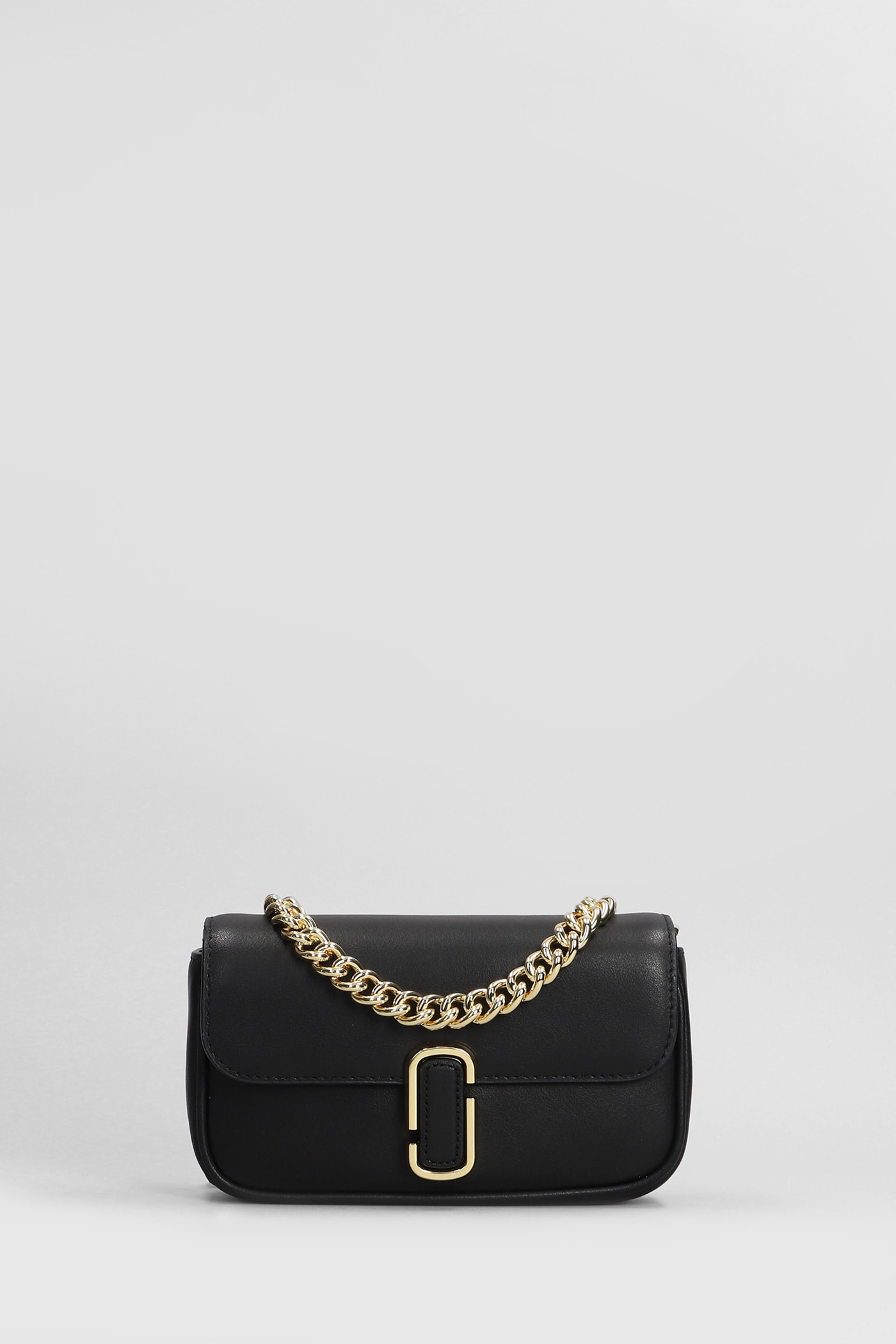 Shop Marc Jacobs The Mini Shoulder Shoulder Bag In Black Leather