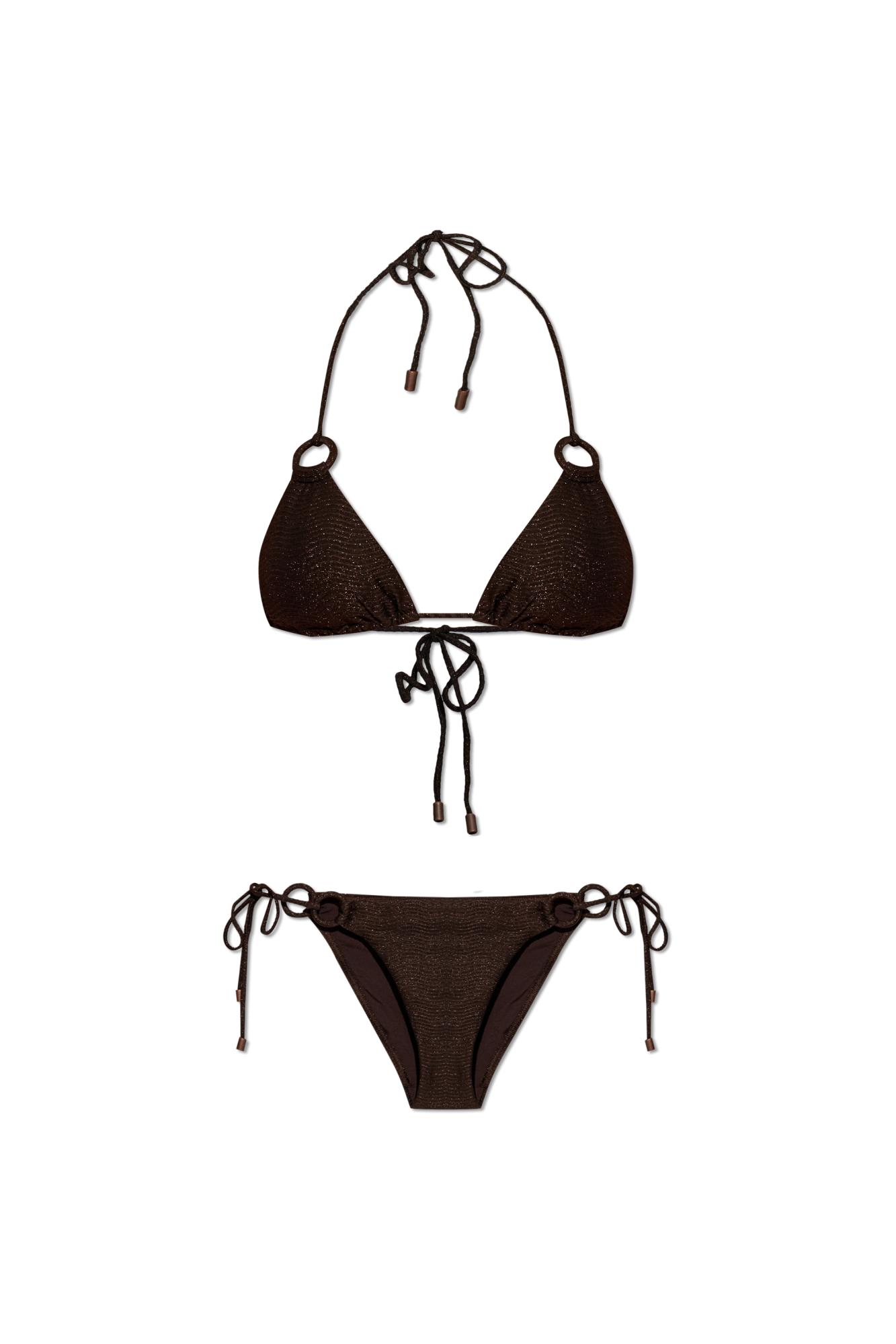 Zimmermann Coco Texture Ring Two-piece Swimsuit In Brown