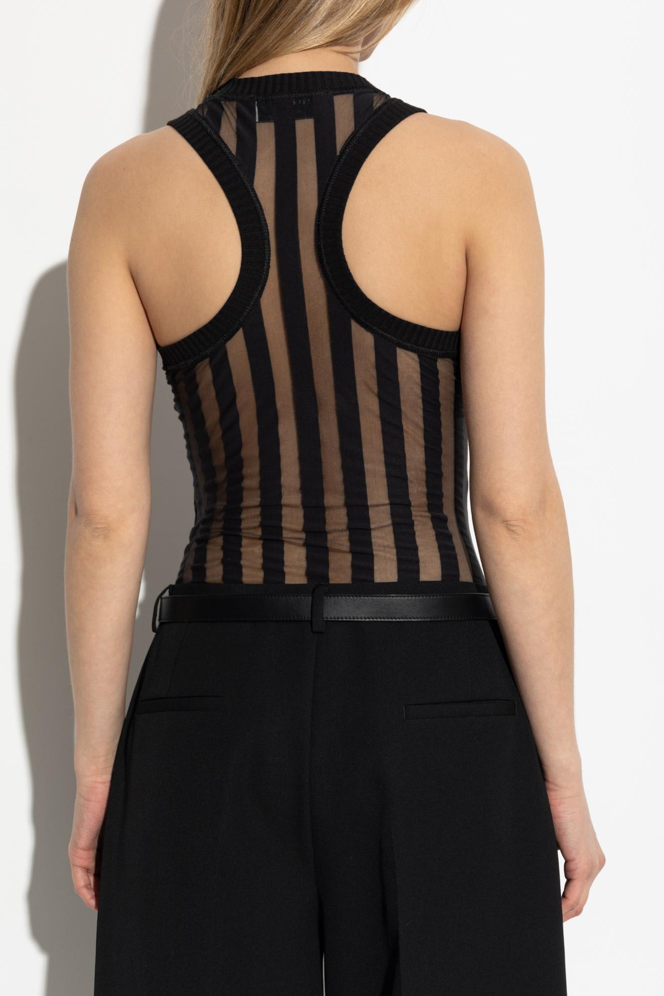 Sportmax Edam Sheer Striped Bodysuit