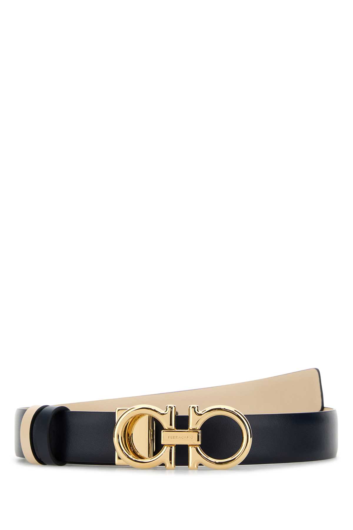 Shop Ferragamo Midnight Blue Leather Reversible Belt