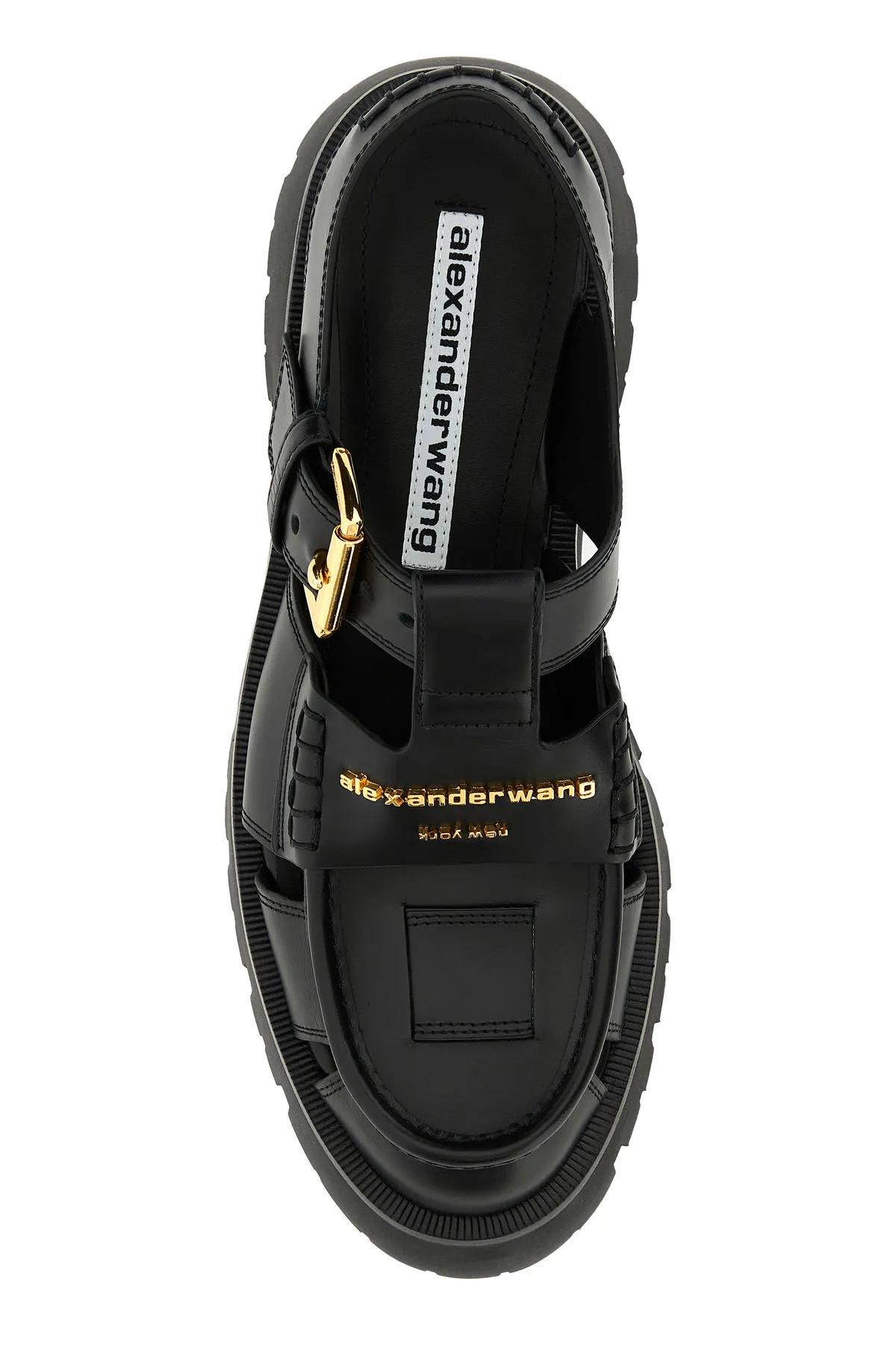 Shop Alexander Wang Black Leather Carter Sandals