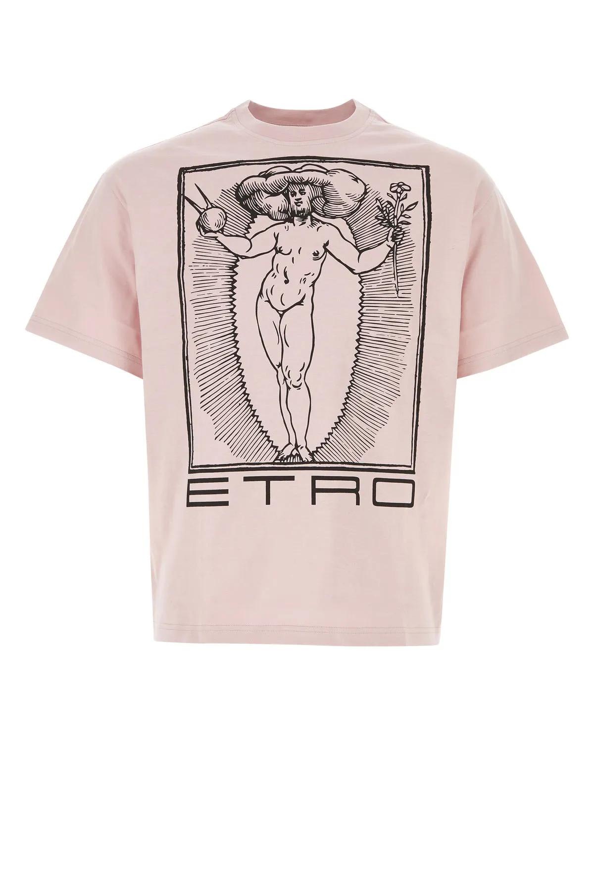 Shop Etro Pink Cotton T-shirt