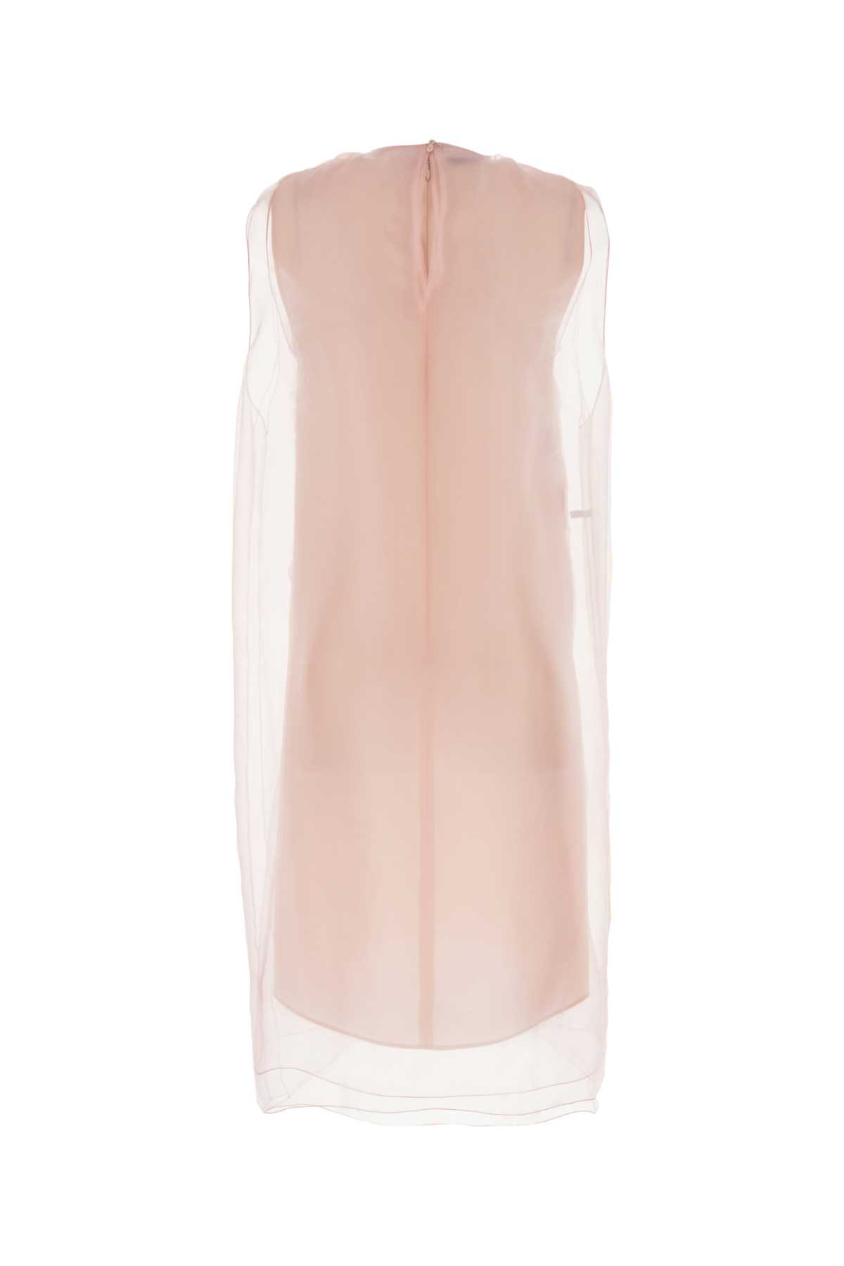 Shop Prada Pink Voile Dress In Rosa