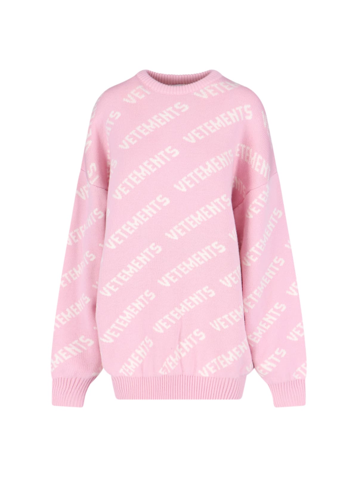 Cardigans Vetements - Lurex monogram sweater - UE54KN220PBABYPINKWHITE