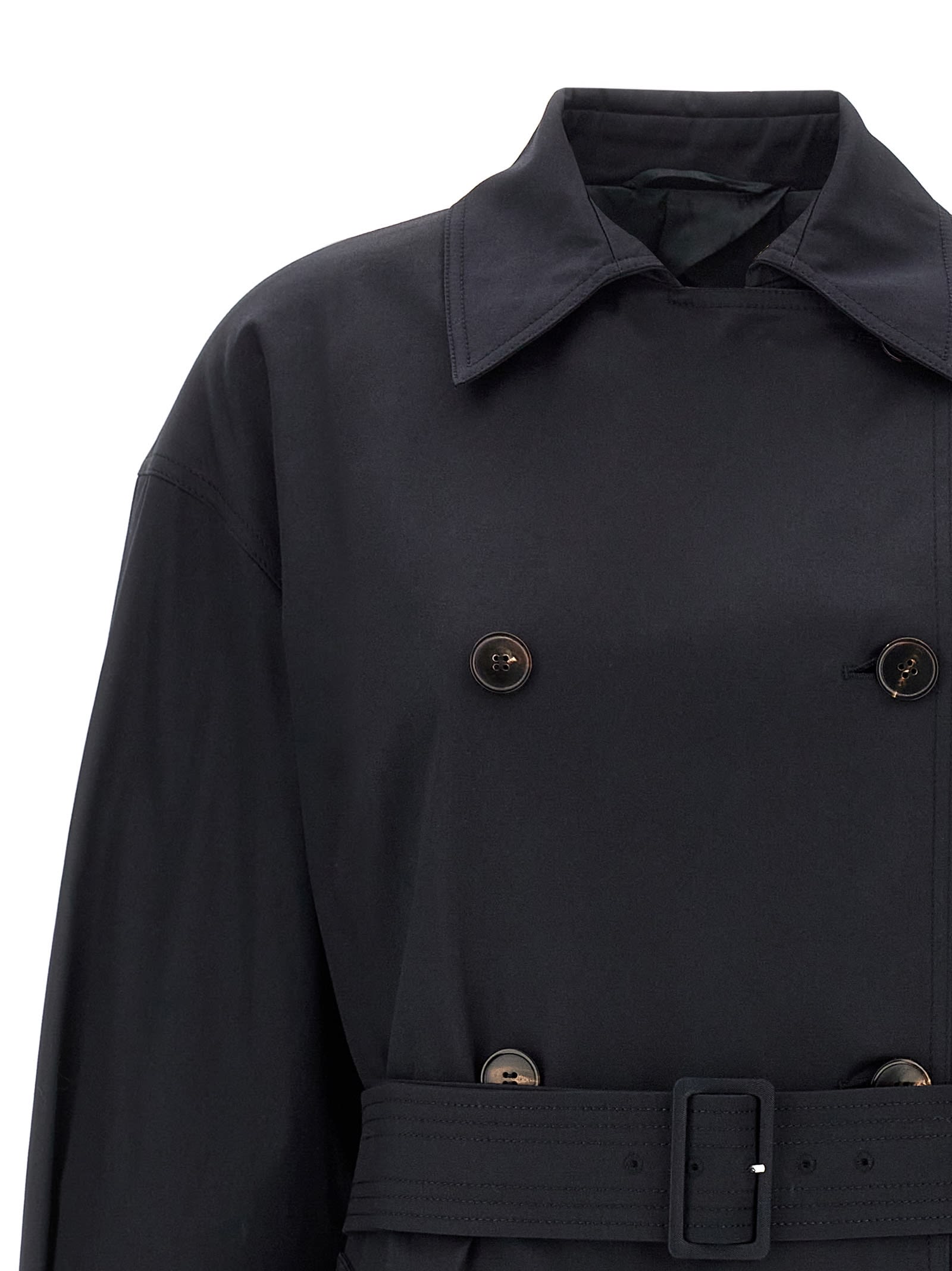 Max Mara Long-sleeved Windbreaker In Blue