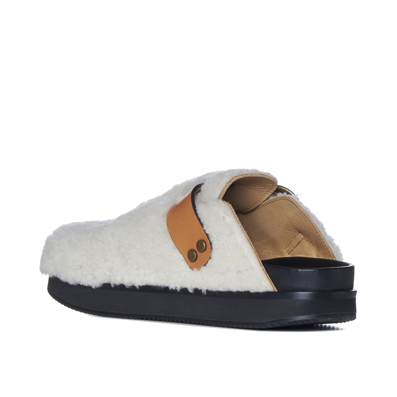 Shop Isabel Marant Mirst Shearling Mules In Beige
