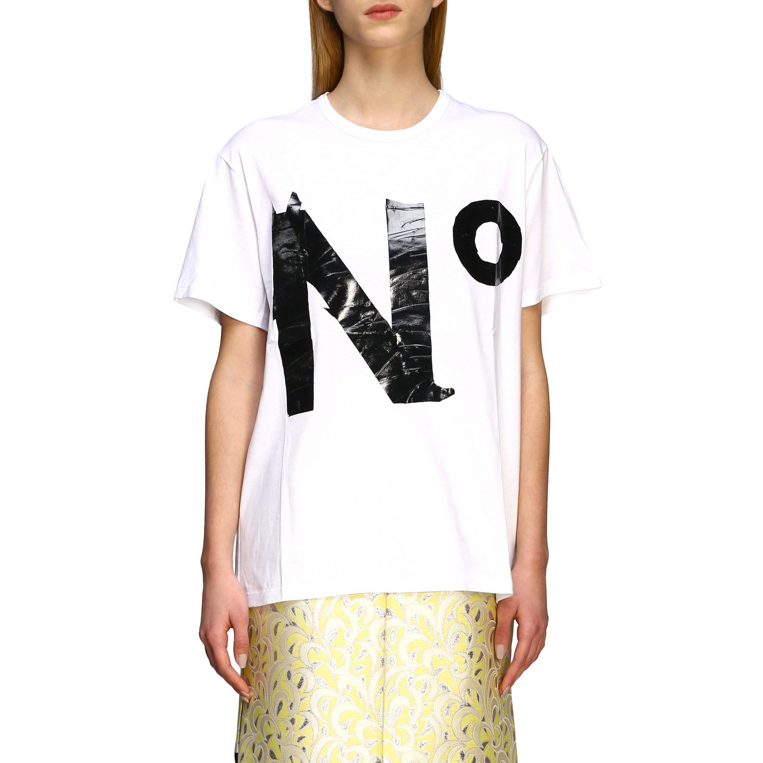 N°21 N° 21 T-shirt N &deg; 21 Short-sleeved T-shirt With Logo Print In White