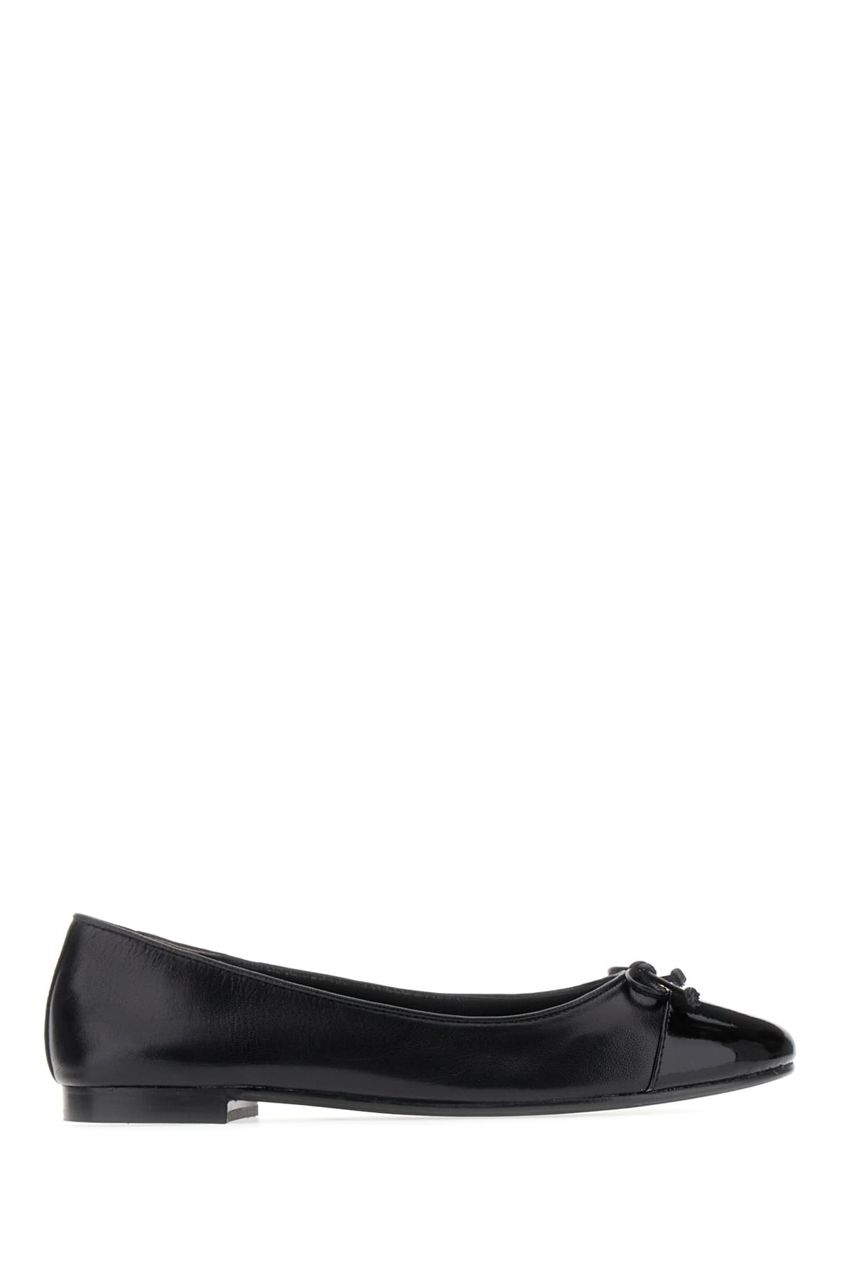 Shop Tory Burch Black Cap-toe Ballerinas In 004