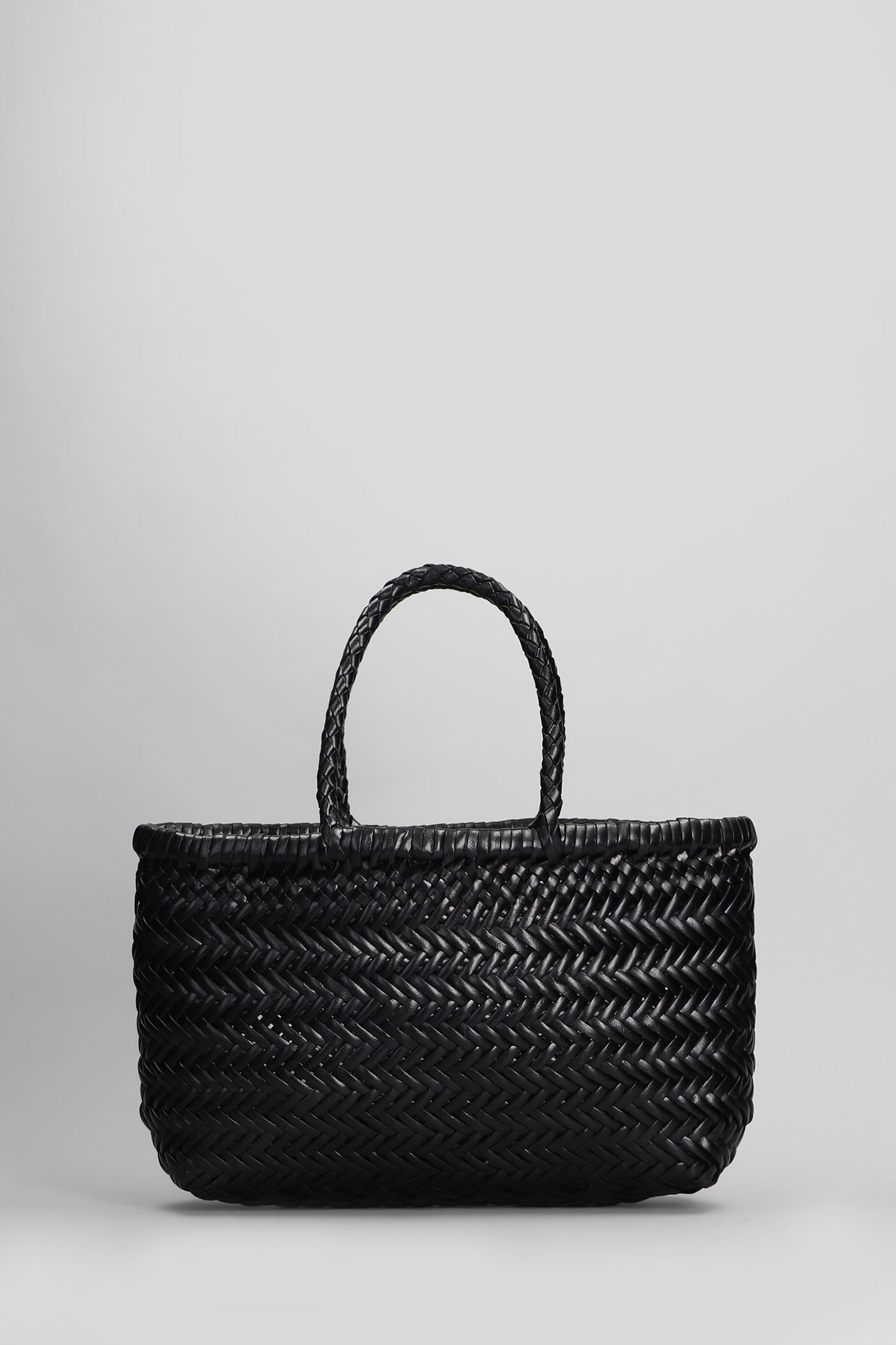 Dragon Diffusion Mini Flat Gora Baskt Hand Bag In Black Leather In Black