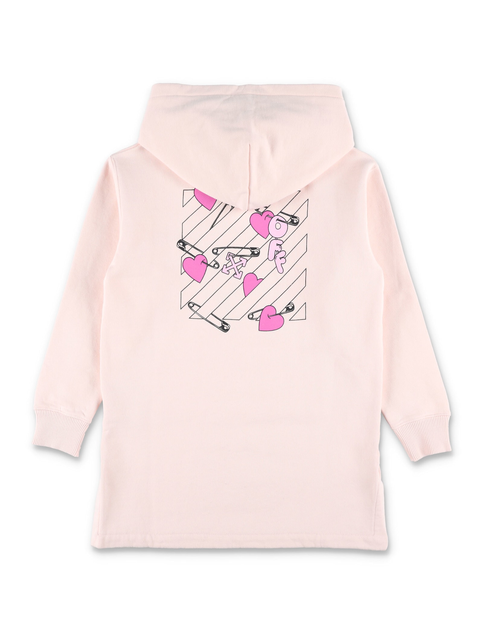 Off-white Kids Pop Heart Pink Hoodie Sweatshirt In Pink