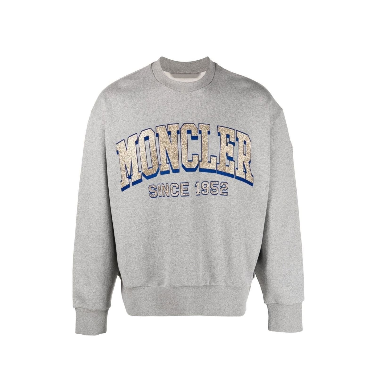 Shop Moncler Oversize Logo Sweatshirt In Gray
