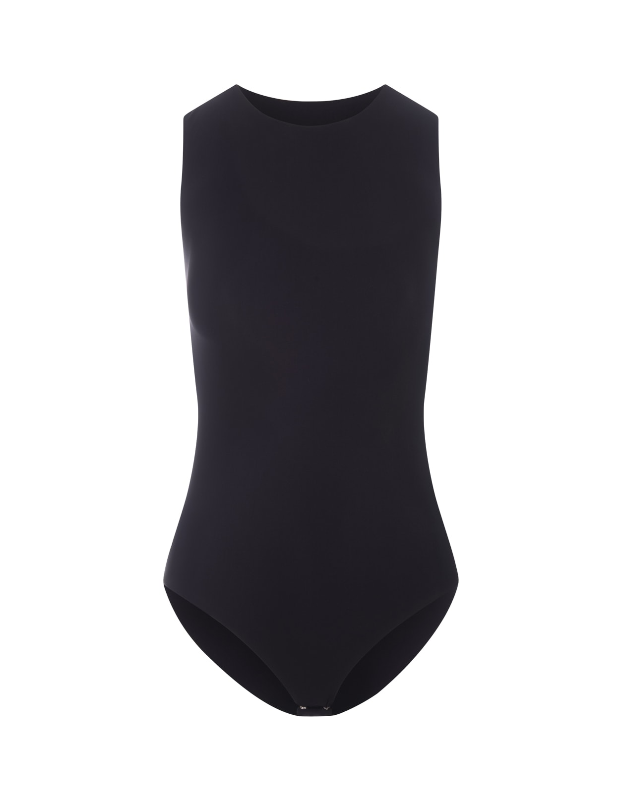 Shop Jil Sander Black Fitted Bodysuit Top