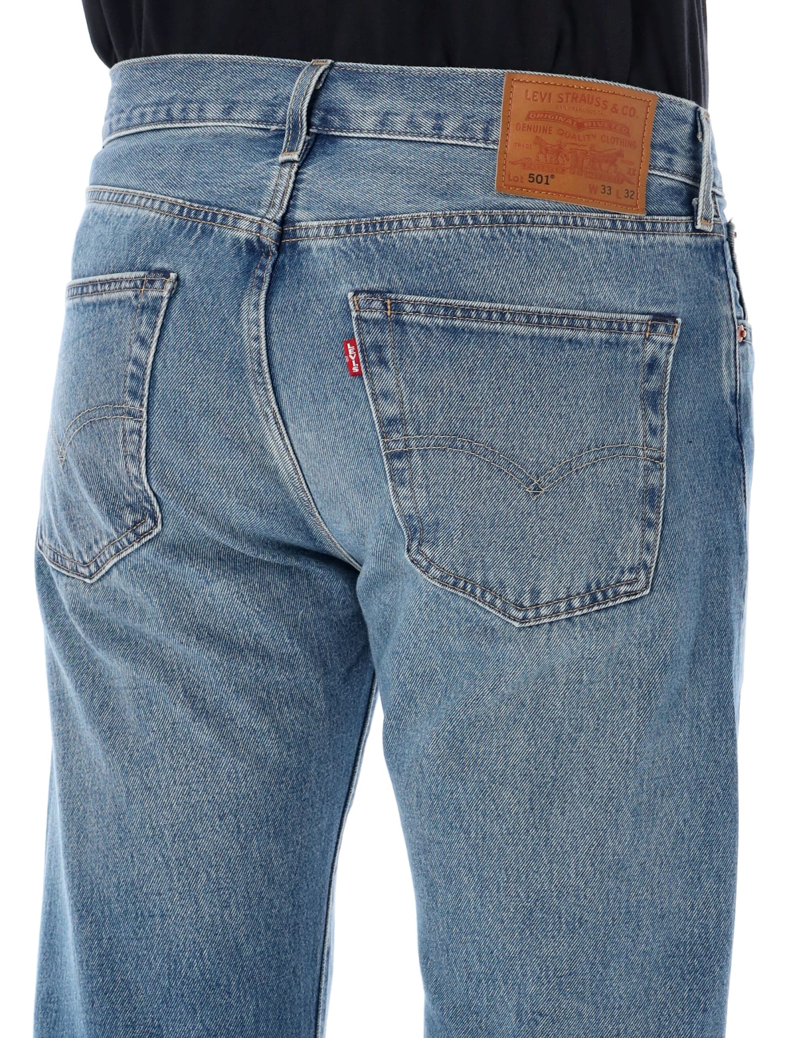 Shop Levi's 501 Jeans In Med Blue