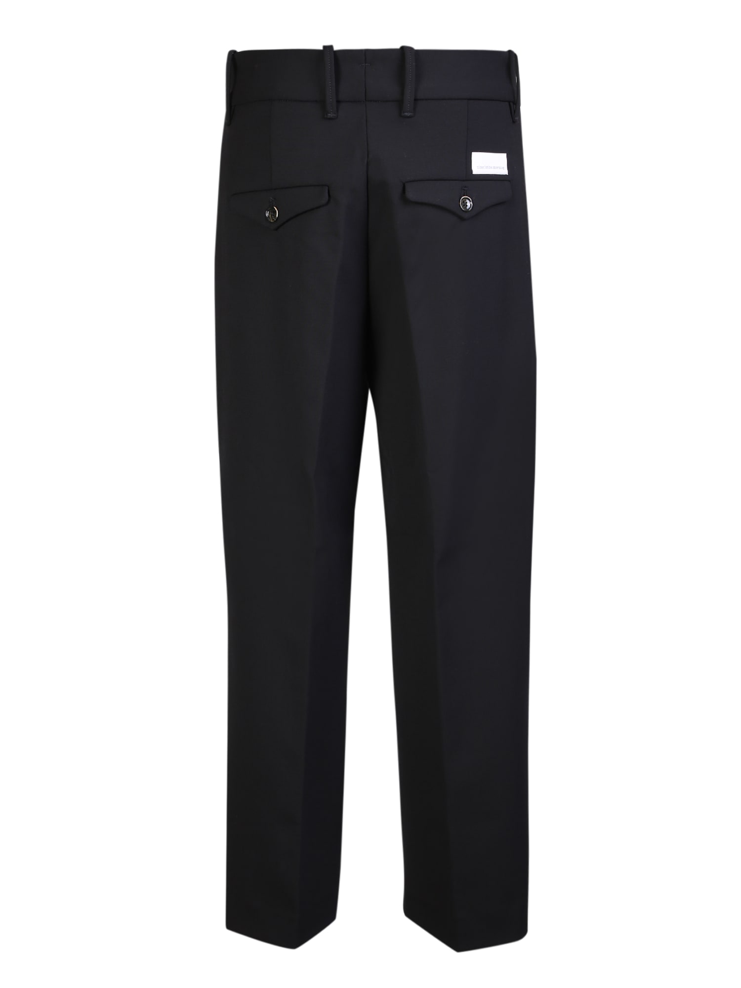 Shop Nine In The Morning Black Technical Wool Cropped Trousers