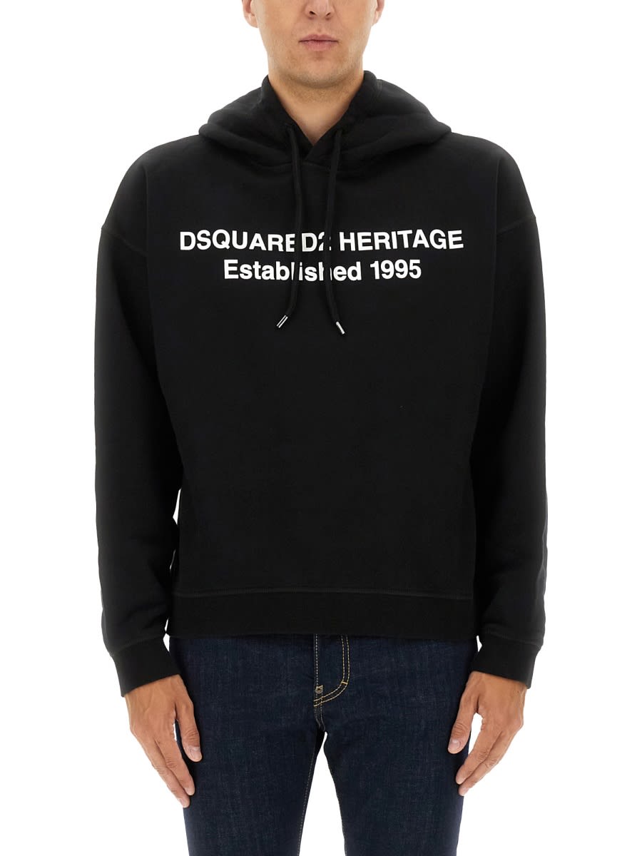 Dsquared2 Sweatshirt With Print In Black