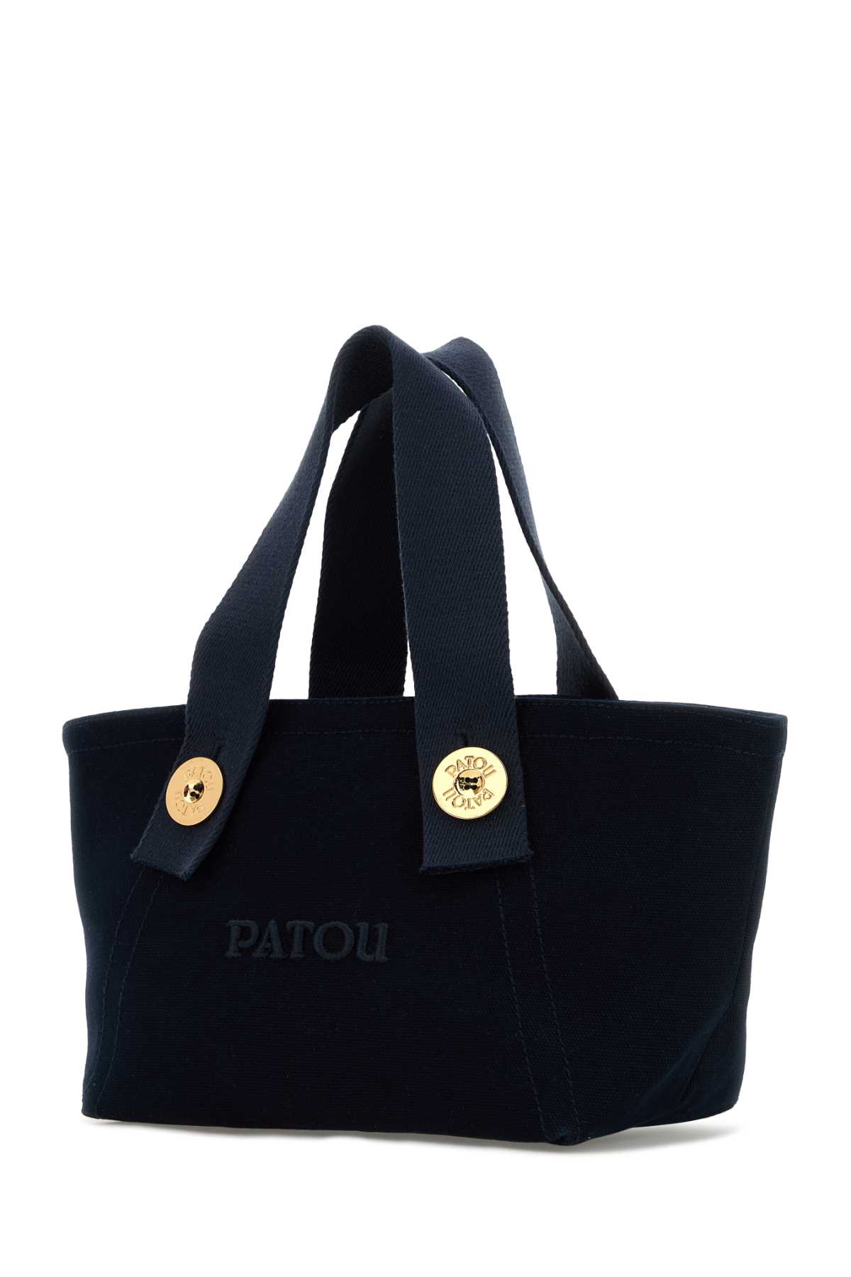Shop Patou Navy Blue Canvas Trapeze Handbag