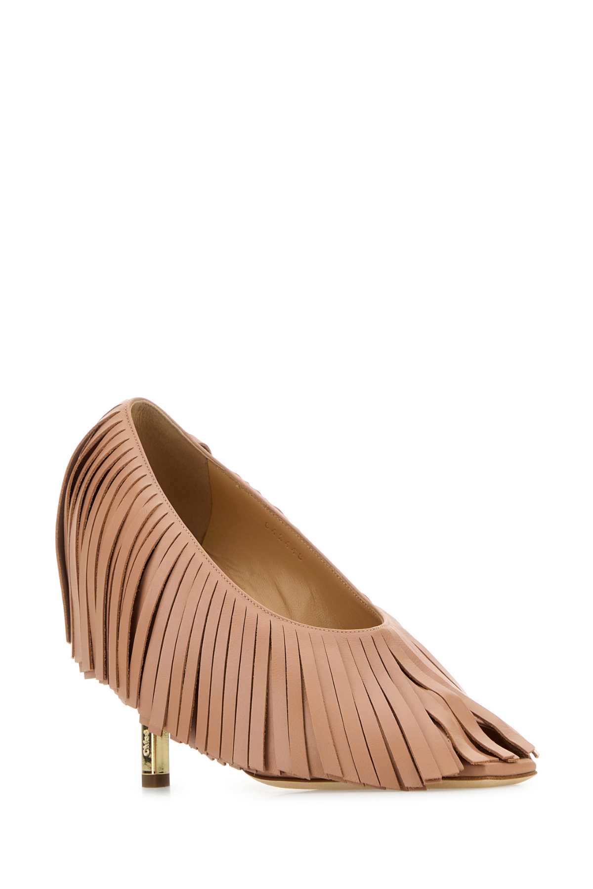 Shop Chloé Antiqued Pink Leather Mona Pumps In Tanrose