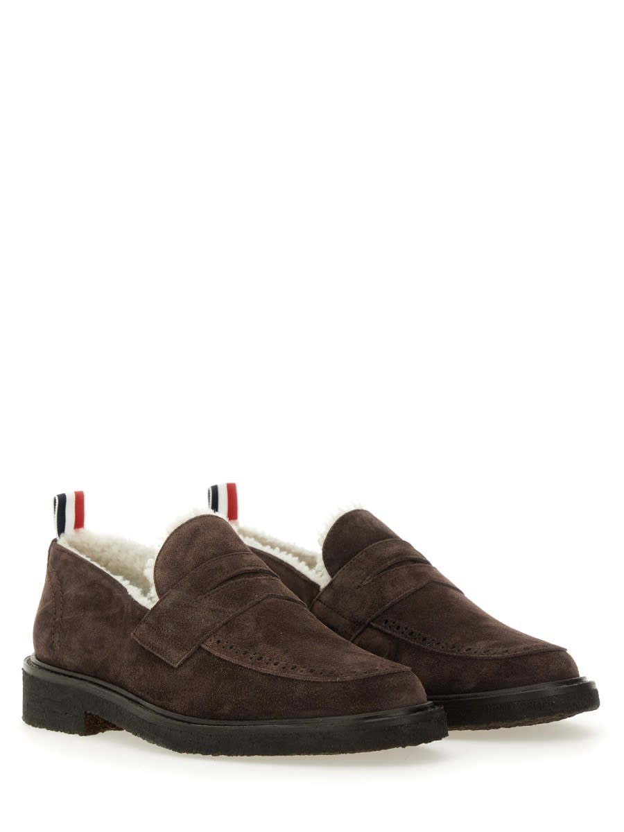 Shop Thom Browne Moccasin Penny In Brown