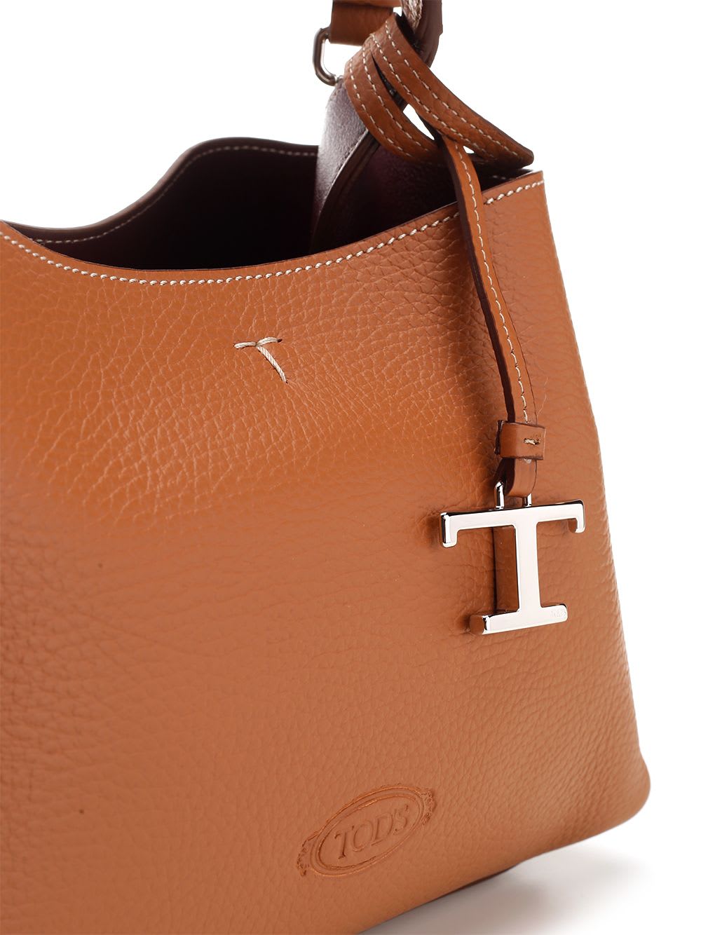 Shop Tod's T Timeless Micro Handbag In Beige