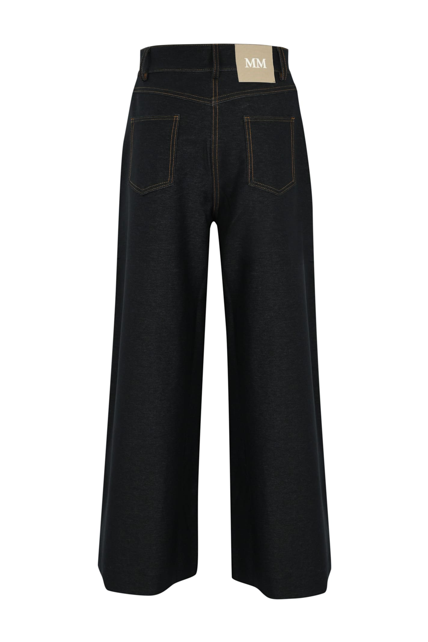 Max Mara Fausto Trousers In Denim Effect Jersey In Blue