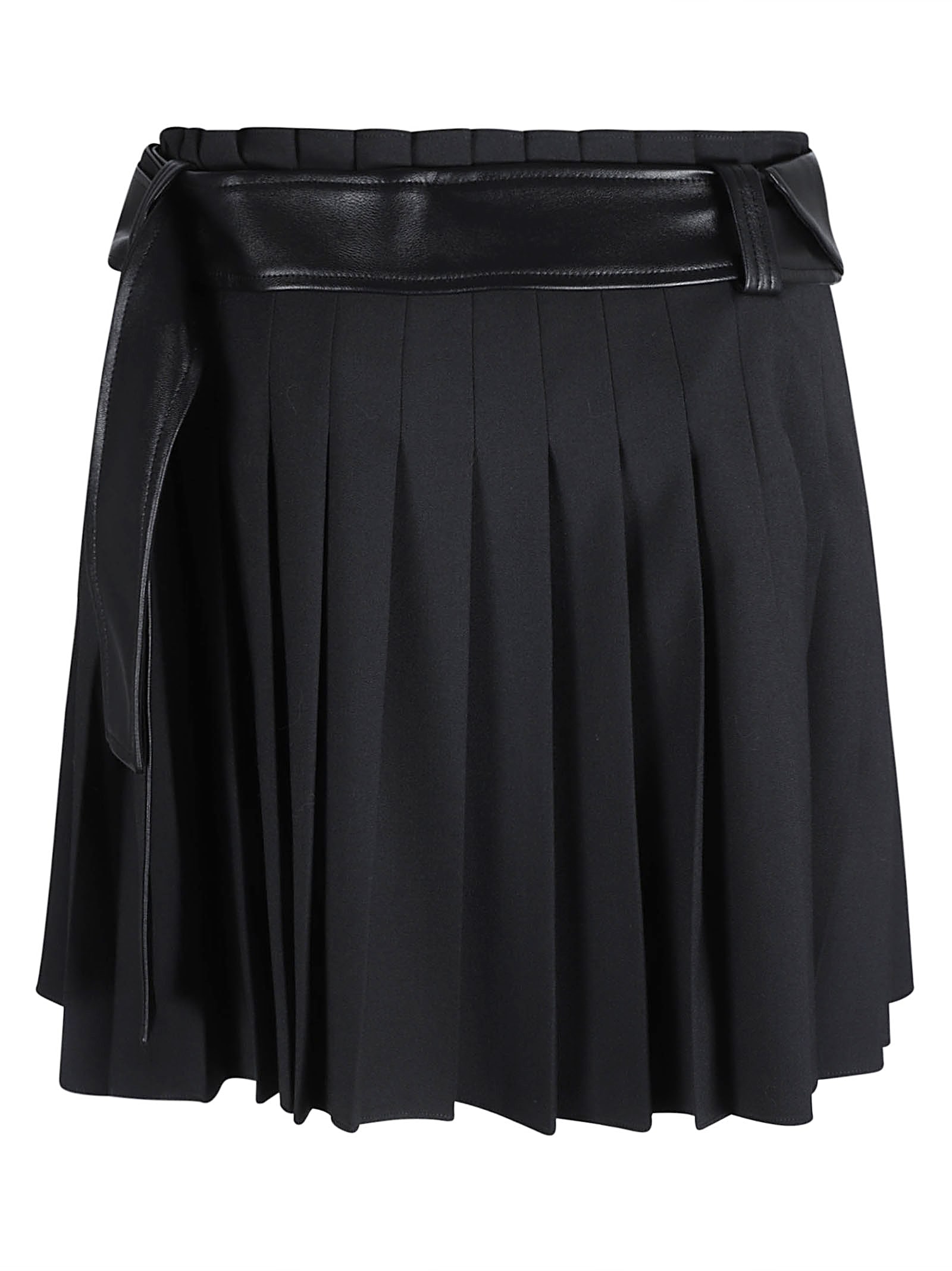 Shop Alberta Ferretti Pleated Mini Skirt In Black