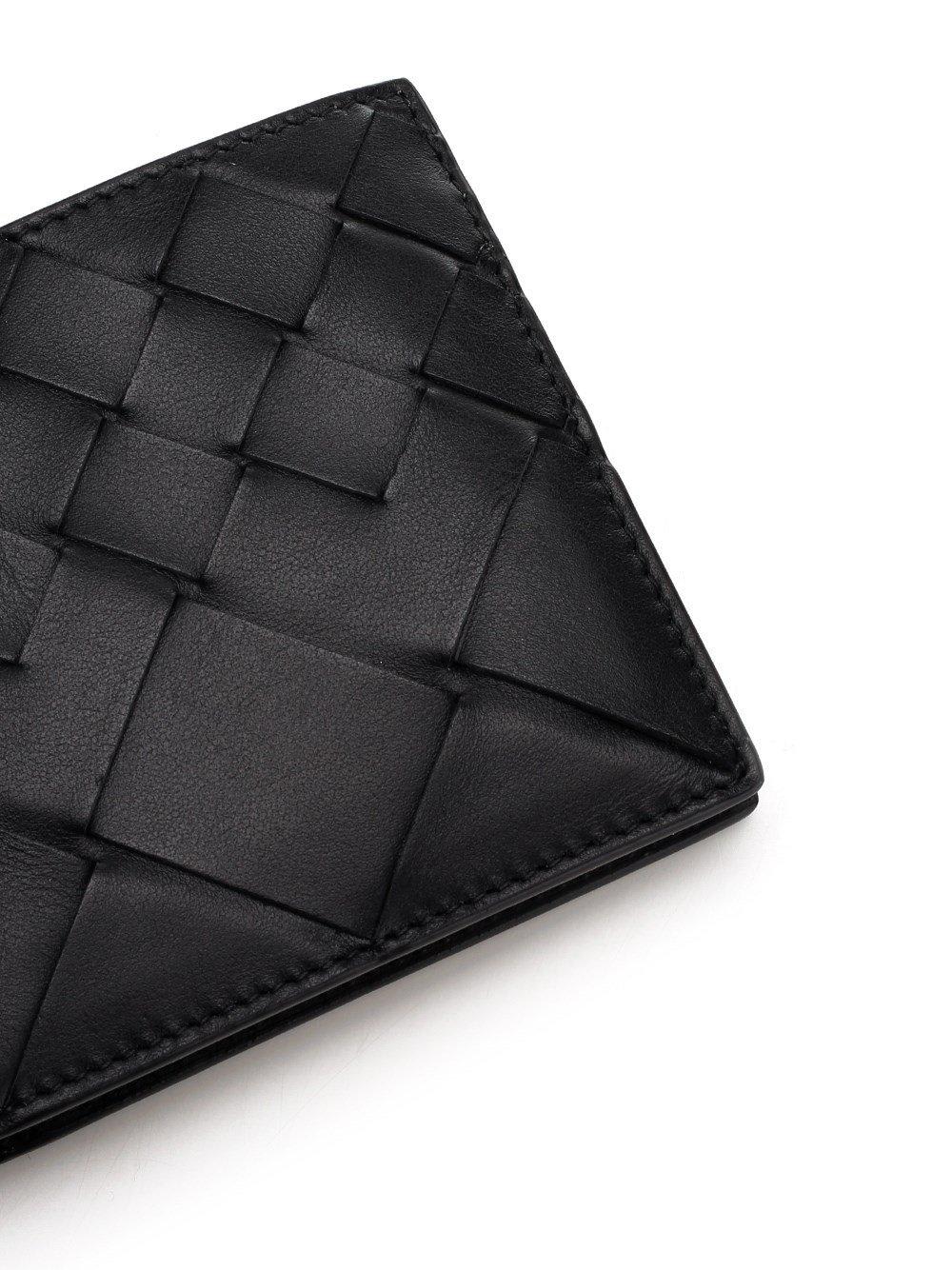 Shop Bottega Veneta Intrecciato Bi-fold Wallet In Black