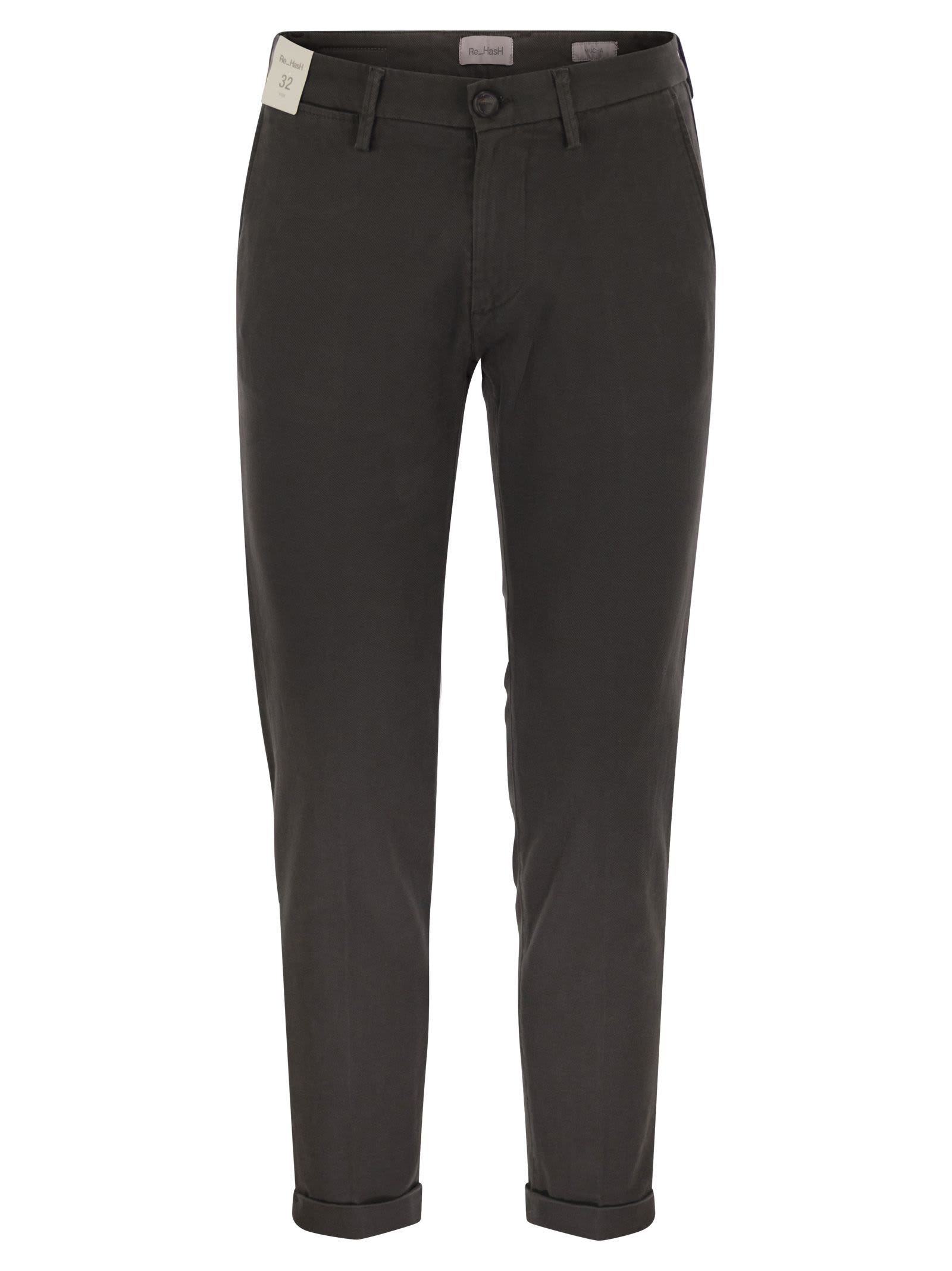 Re-hash Re_hash Man Pants Lead Size 34 Cotton, Lyocell, Elastane In Gray