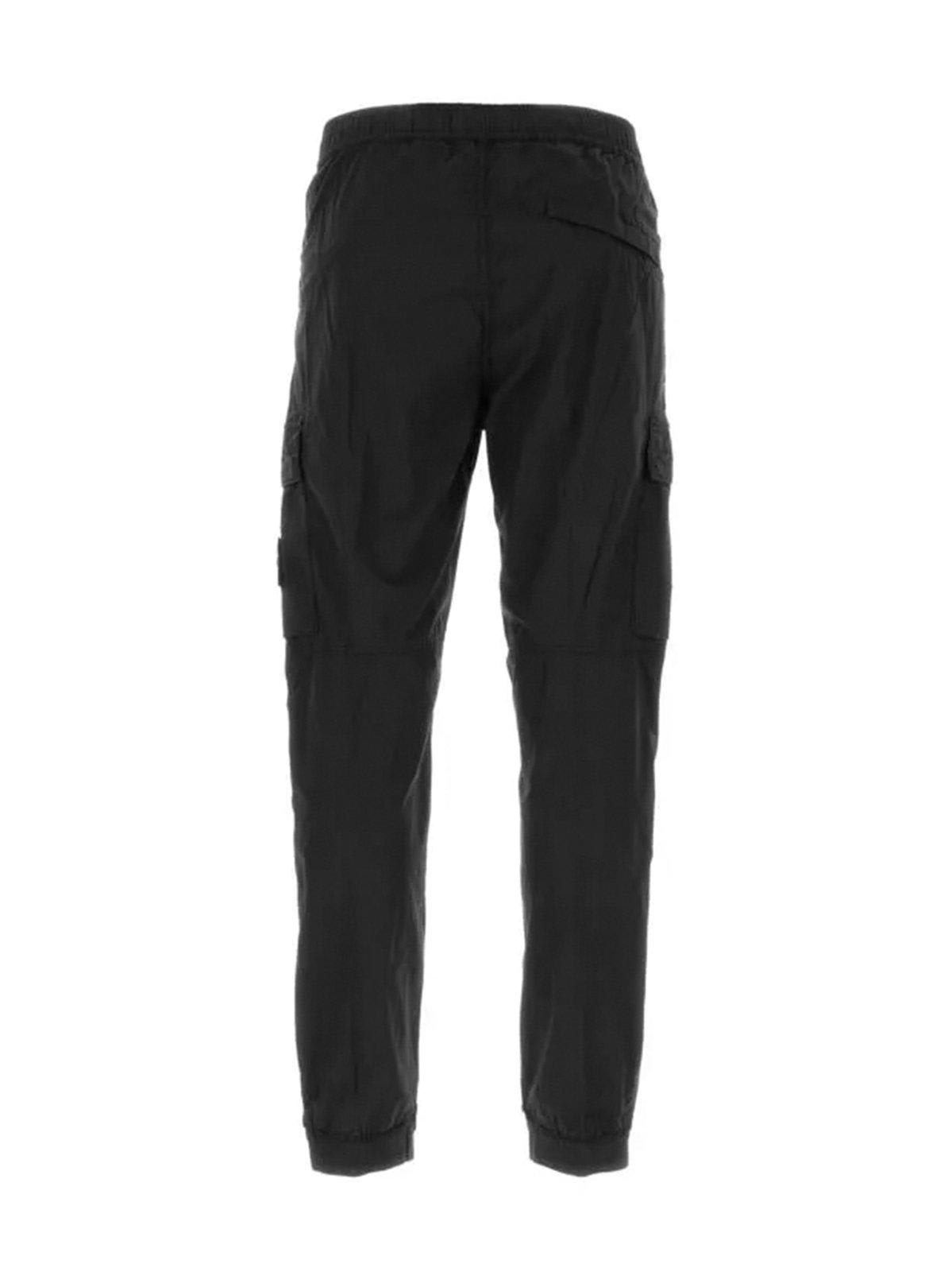 Shop Stone Island Compass Patch Elasticated Waist Cargo Trousers In Multicolor