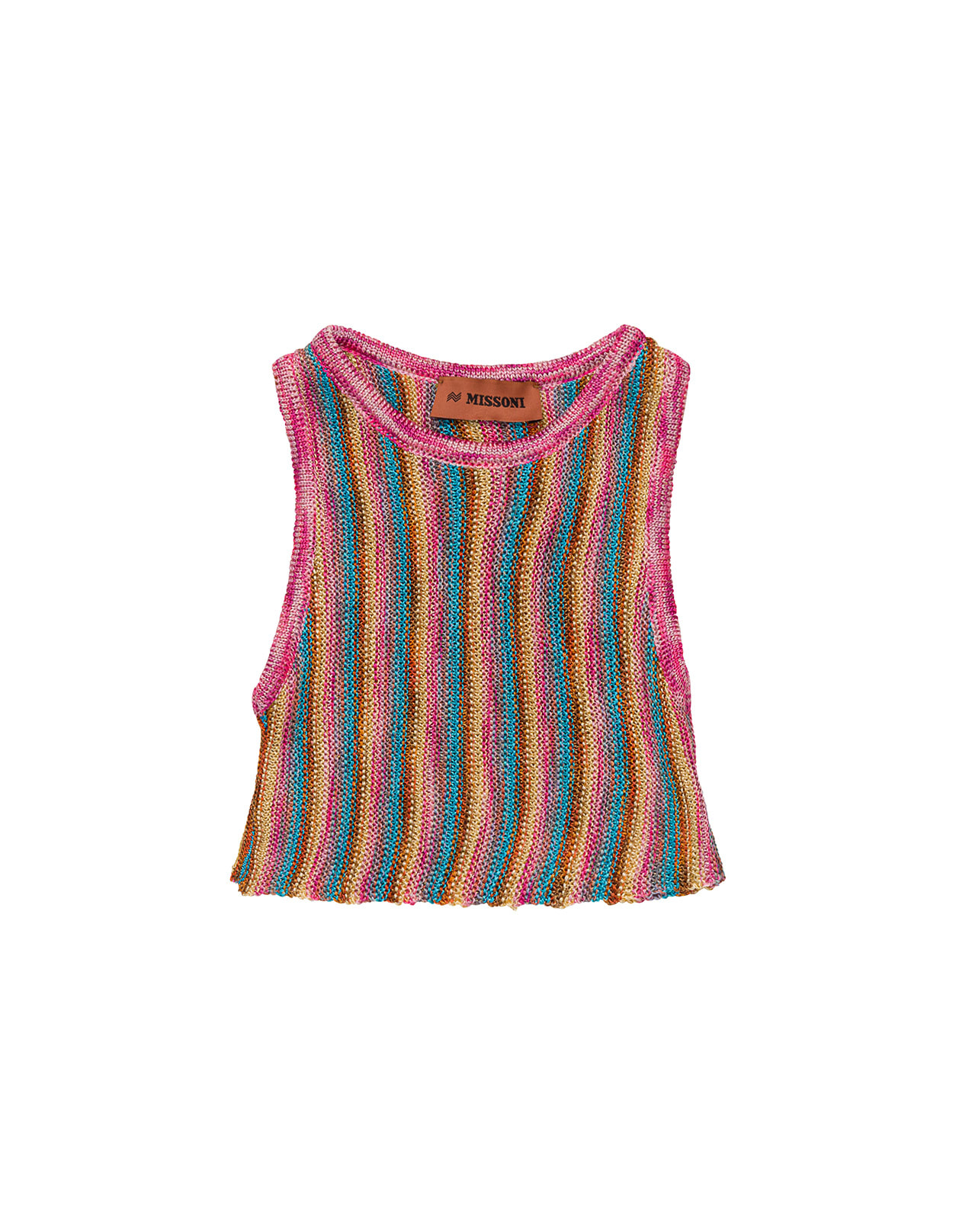 MISSONI MULTICOLOURED LAMINATED KNIT SLEEVELESS TOP