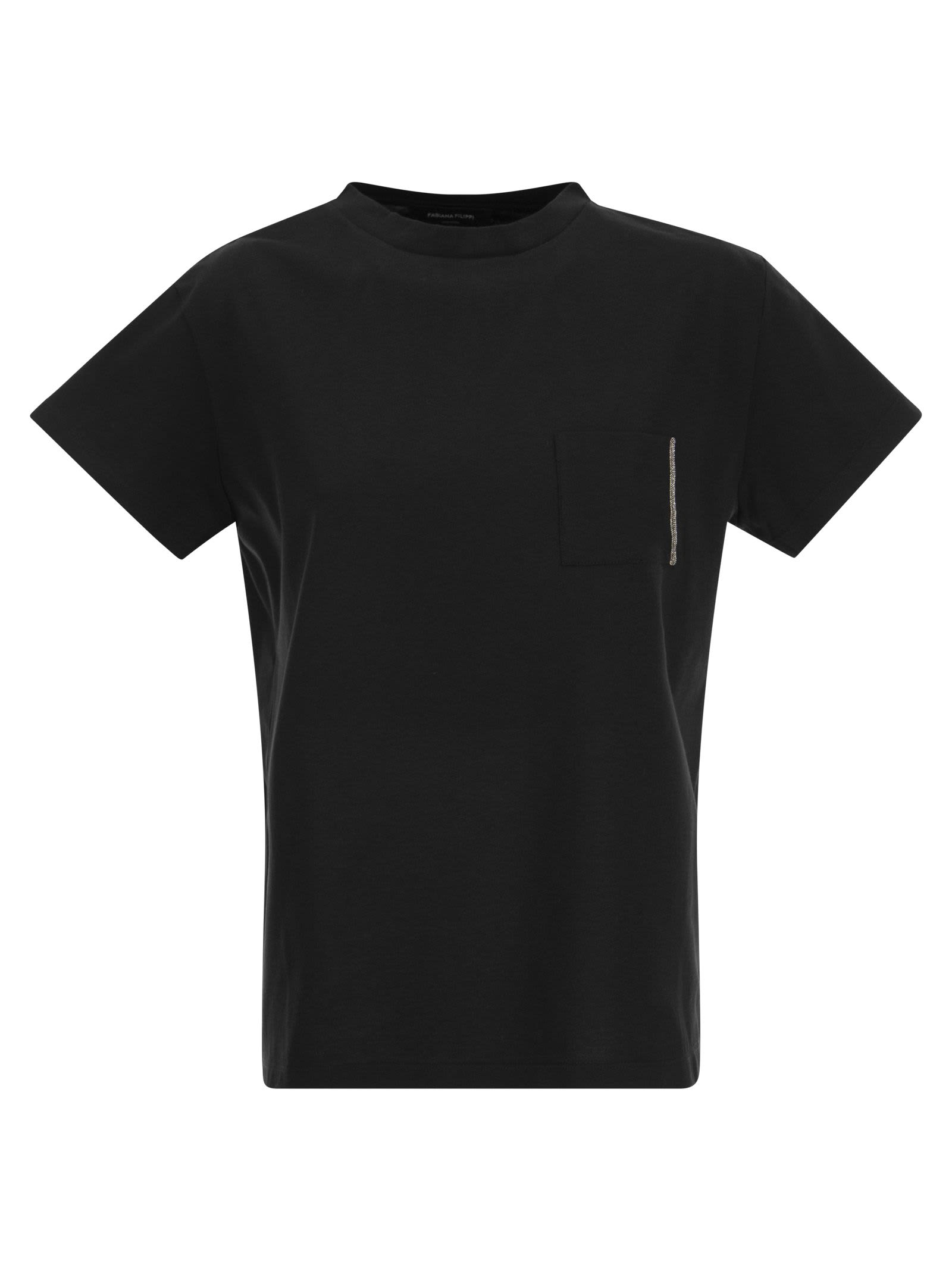 Shop Fabiana Filippi Organic Cotton Jersey T-shirt In Black