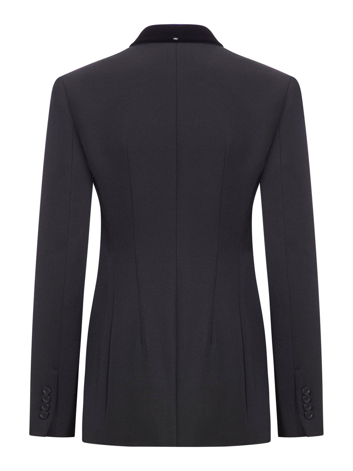 Shop Sportmax Double-breasted Long-sleeved Jacket In Black