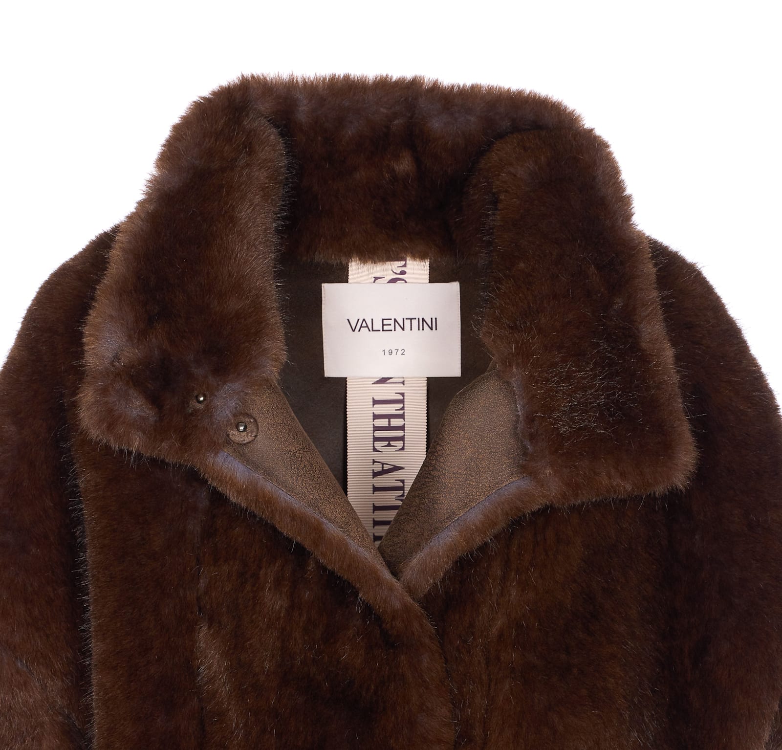 Valentini 1972 Semi-sleeveless Jacket In Faux Mink Fur. In Brown