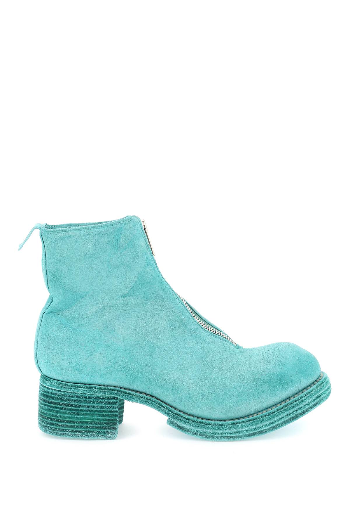 Shop Guidi Zippered Suede Ankle Boots In Green (green)